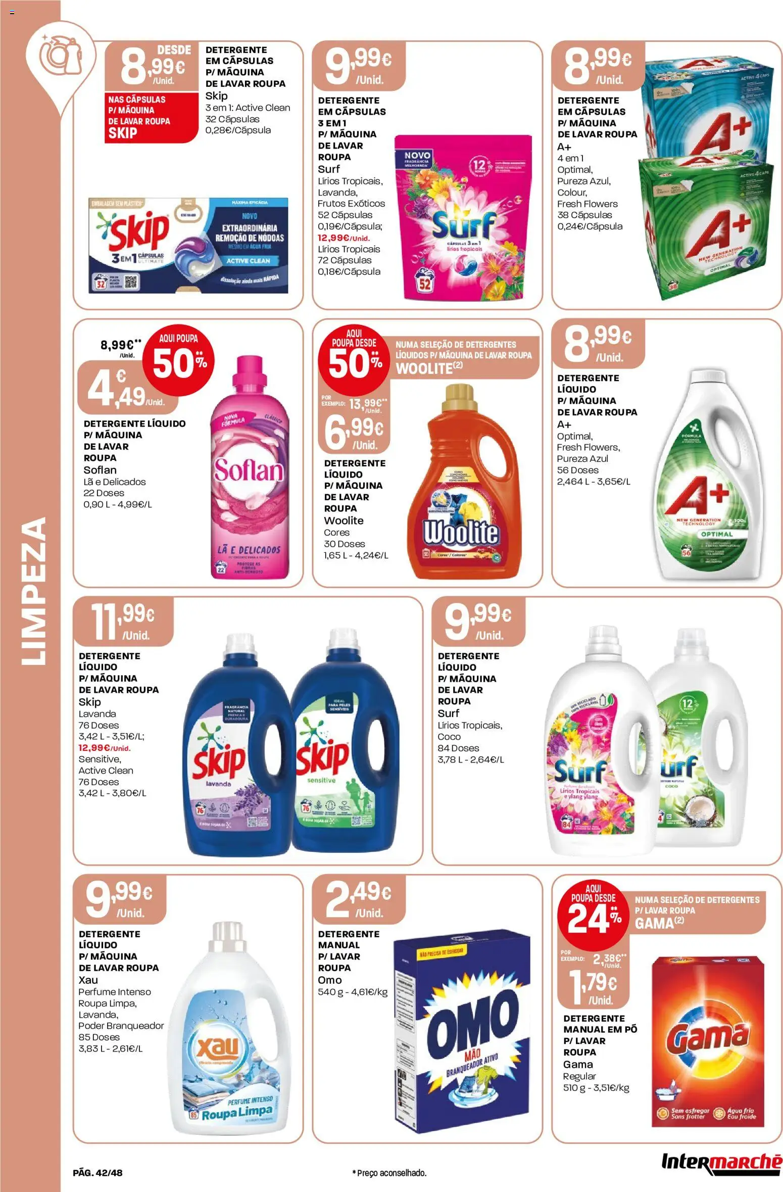 Intermarché folheto │ válido de 11.06.2026 | Página: 42 | Produtos: Agua, Fragrância, Pó, Detergente