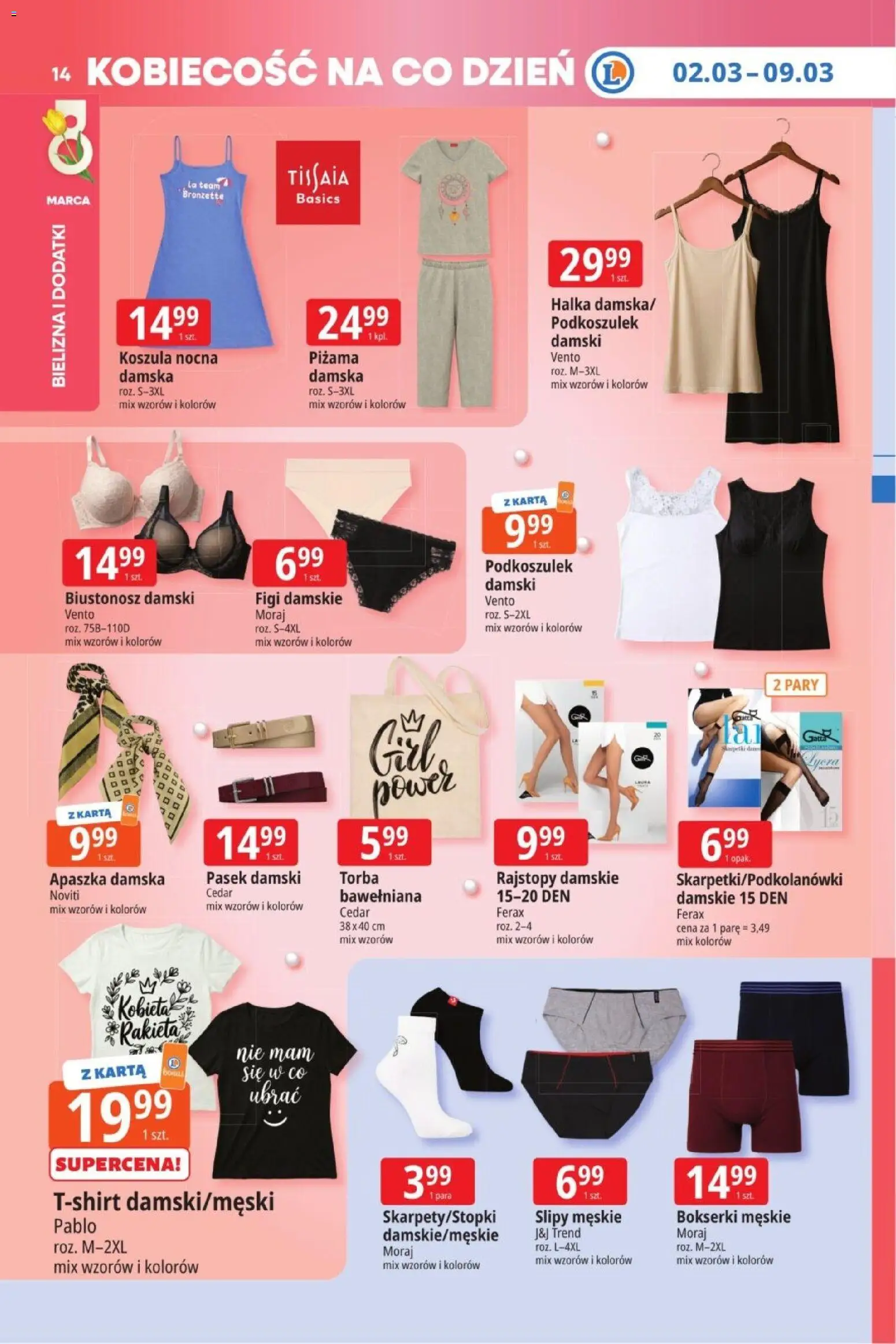 E.Leclerc Gazetka  od 02.03.2026 | Strona: 14 | Produkty: Apaszka, Bokserki, Pasek, Bokserki męskie