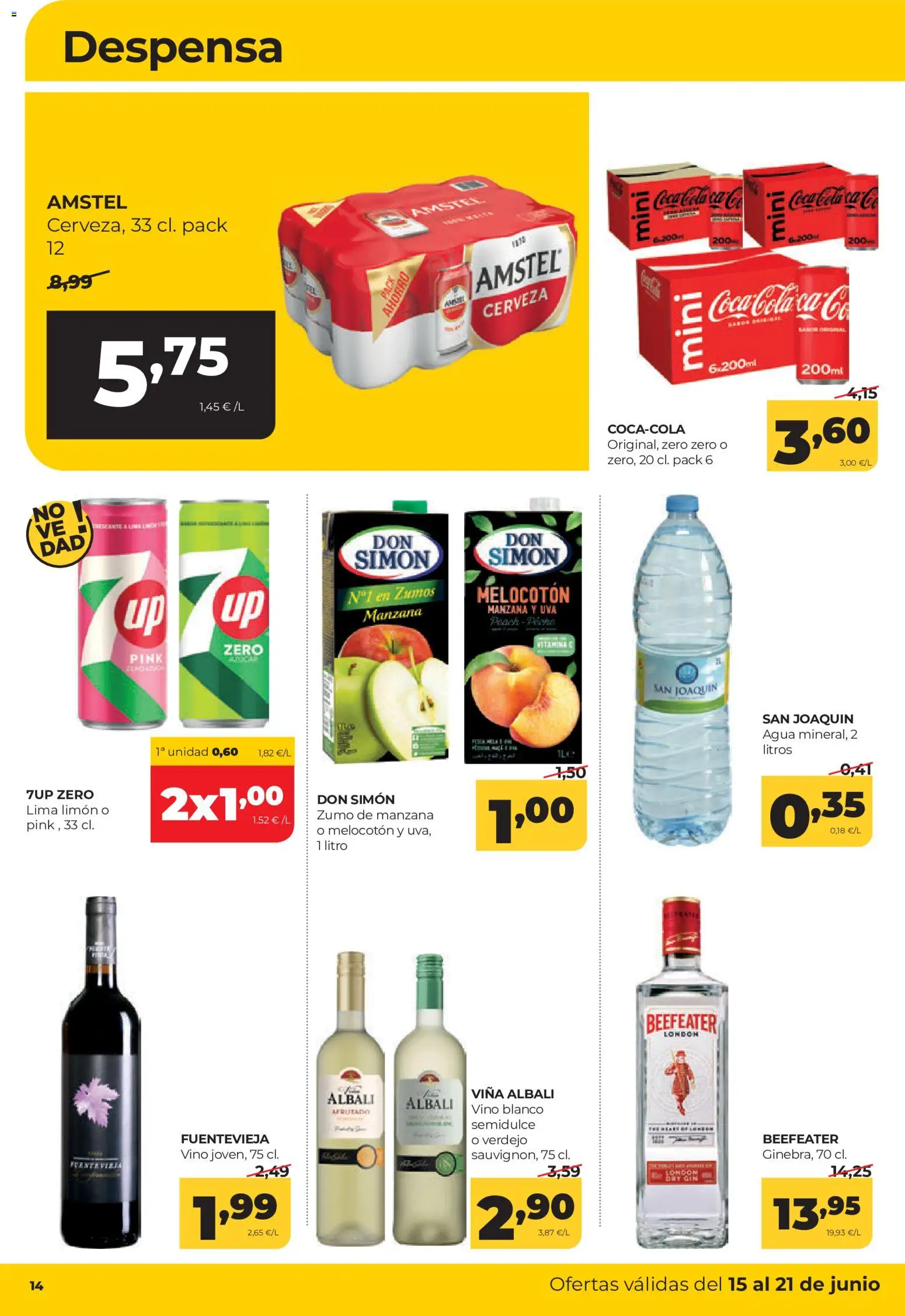 Alimerka folleto Castilla y León │ válido desde el 15.06.2026 | Página: 14 | Productos: Lima, Vino, Ροζ πιπέρι, Manzana