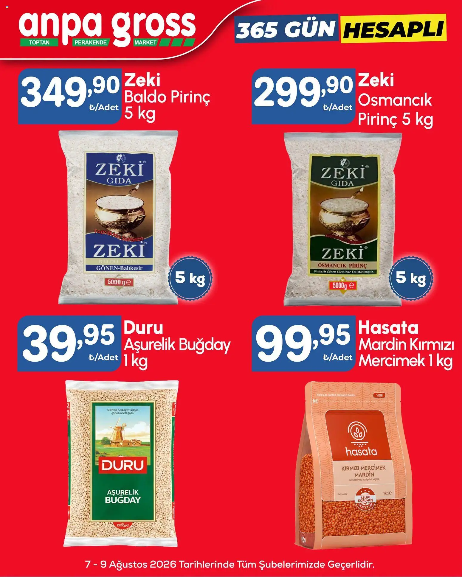 Anpa Gross Katalog - 07 Ağustos 2026 tarihinden itibaren geçerlidir | Sayfa: 19 | Ürünler: Mercimek, Pirinç