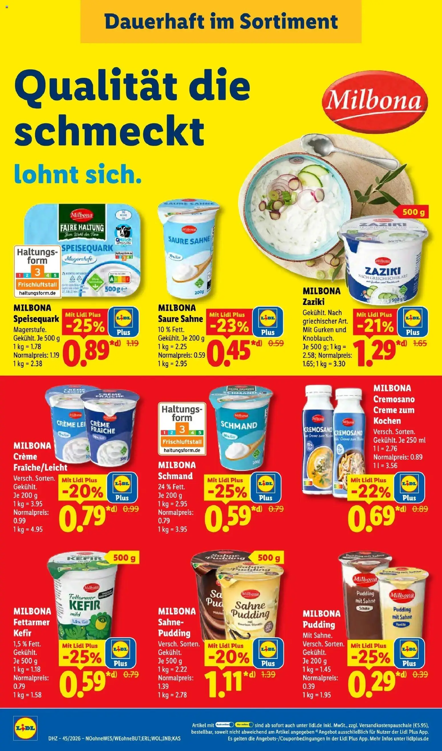 Lidl Prospekt Höxter (ab 02.11.2026) zum Blättern » Angebote | Seite: 32 | Produkte: Kefir, Sahne, Gurken, Speisequark