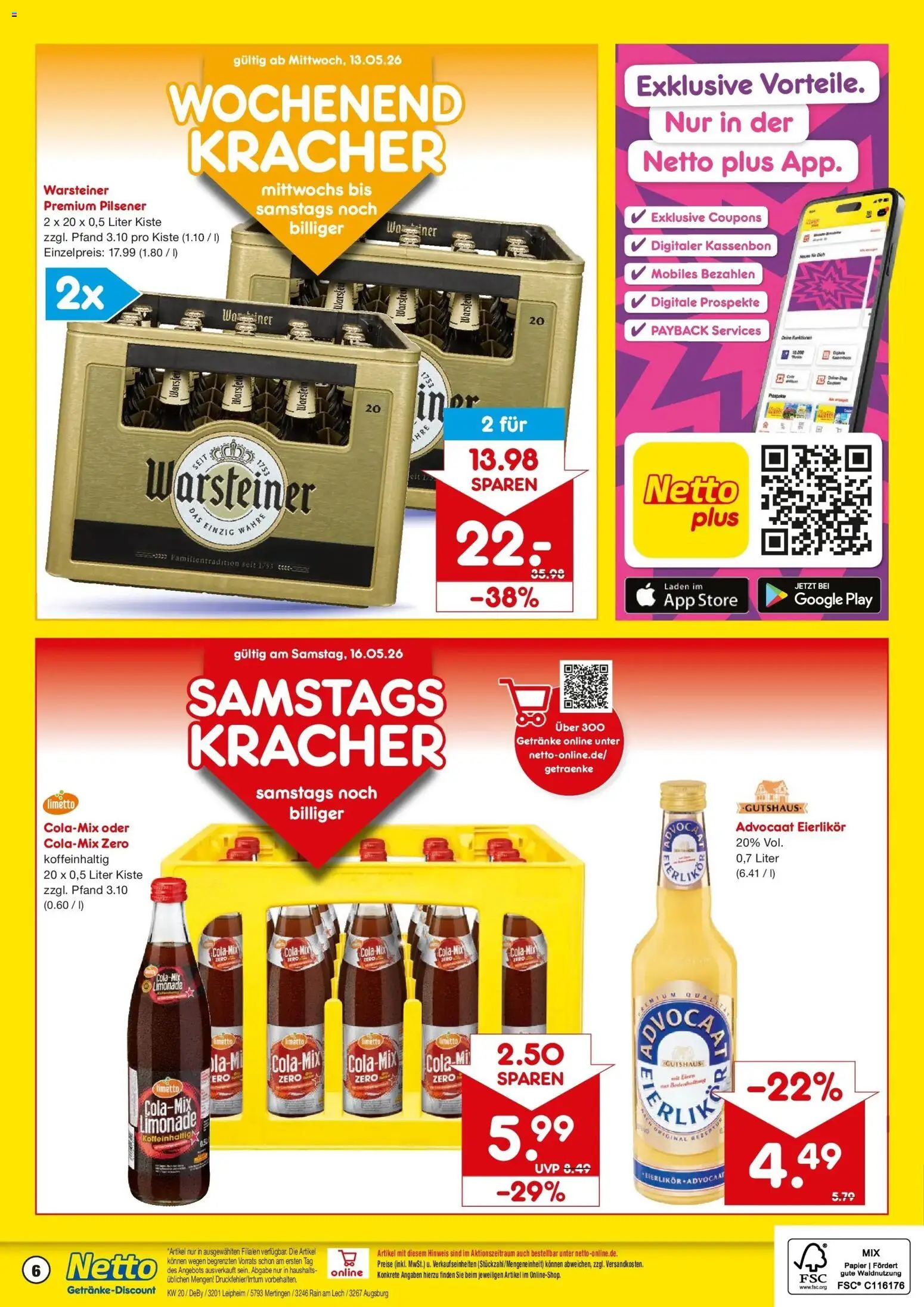 Netto Marken-Discount Prospekt Leipheim	 – gültig ab 10.05.2026 | Seite: 6 | Produkte: Limonade, Warsteiner