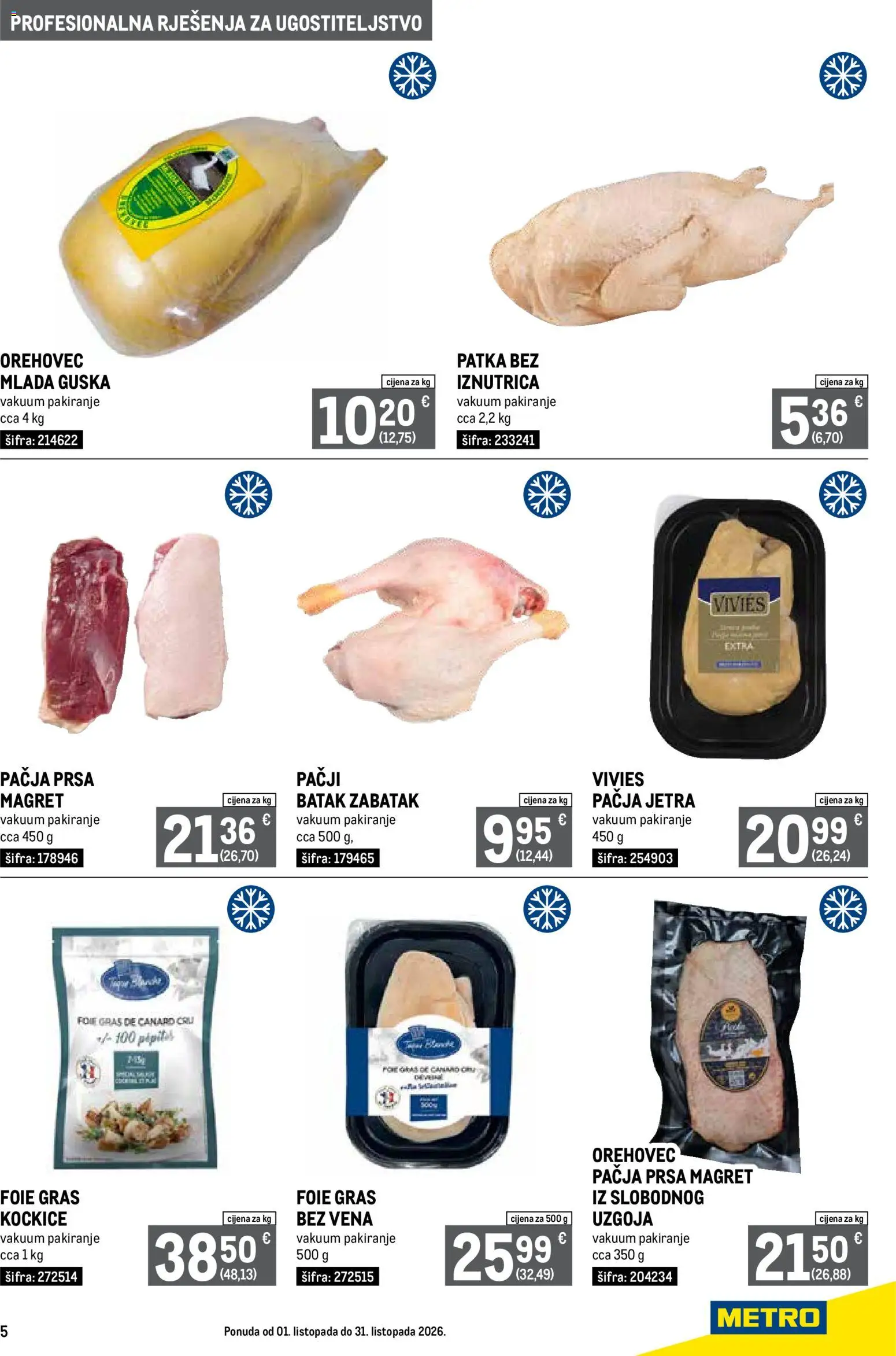 Metro katalog | vrijedi od 01.10.2026 | Stranica: 5 | Proizvodi: Guska, Jetra, Pačja prsa, Pačja jetra