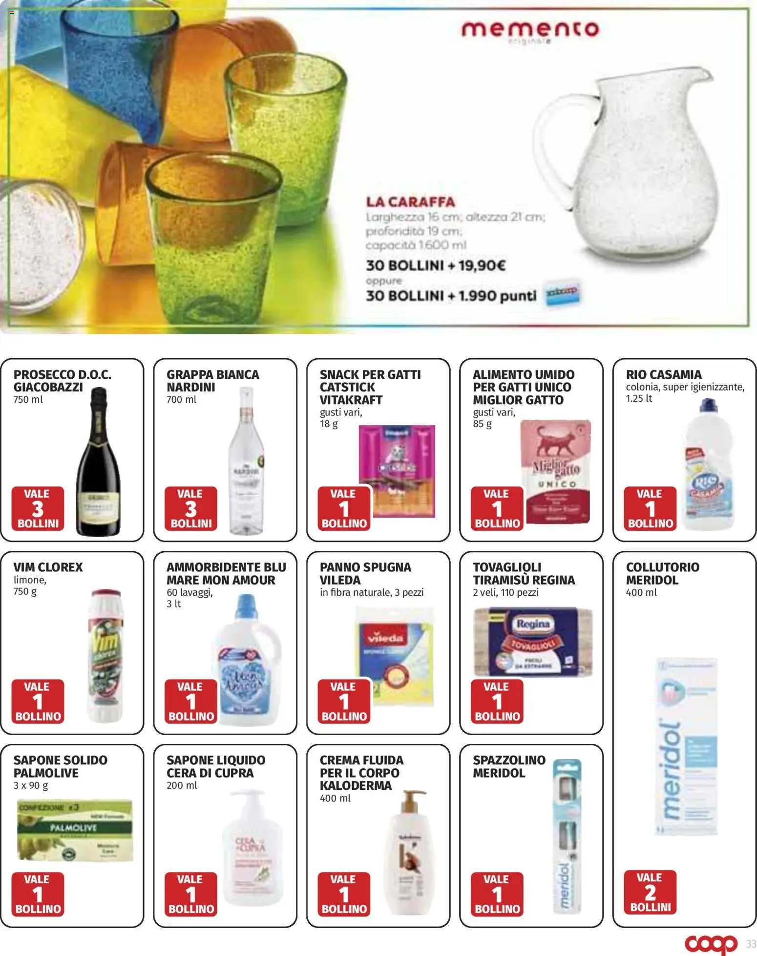 Volantino COOP del 09/07/2026 | Pagina: 33 | Prodotti: Spugna, Crema, Caraffa, Spazzolino