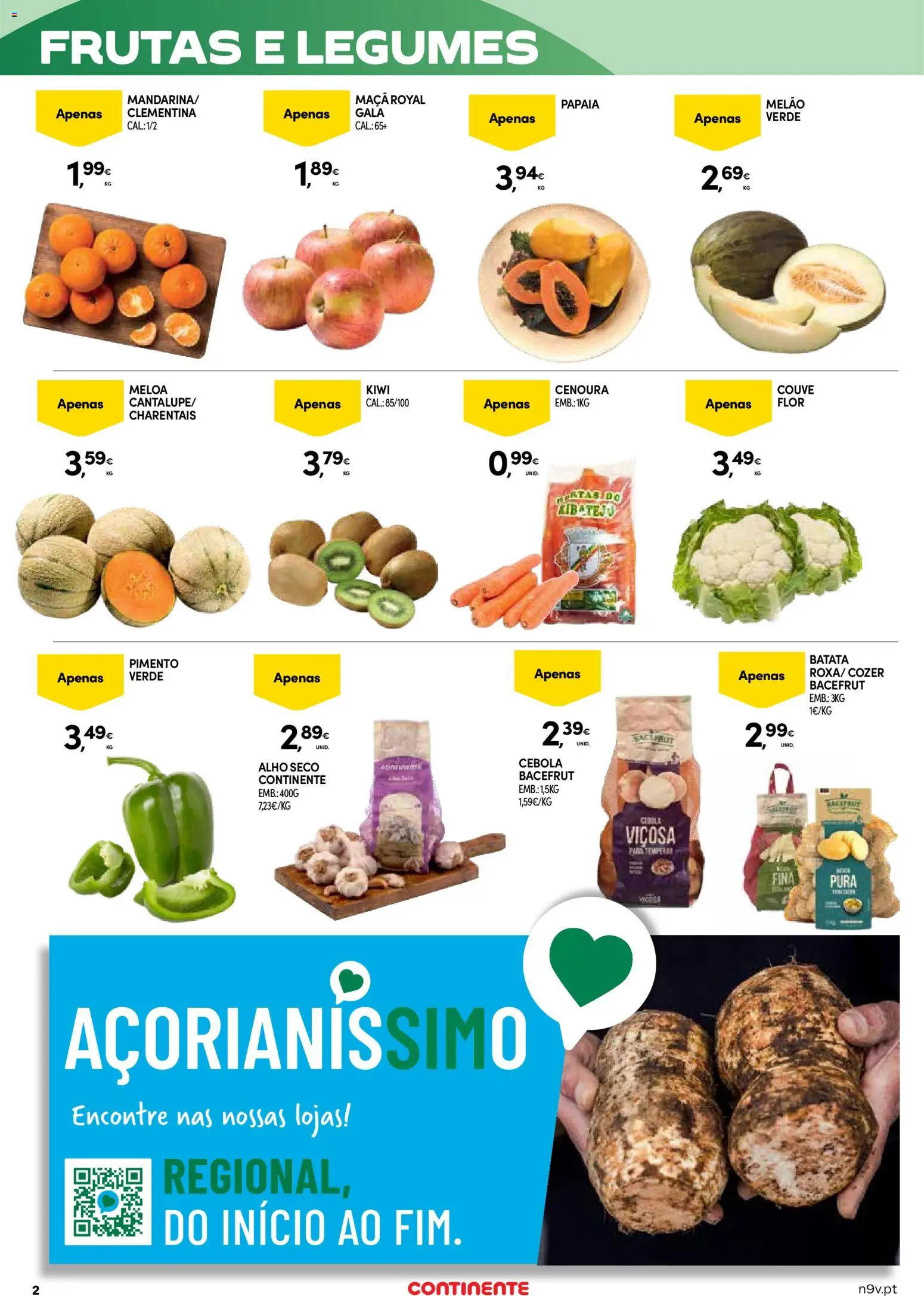 Continente Açores  │ válido de 14.05.2026 | Página: 2 | Produtos: Batata, Cebola, Melão, Cenoura