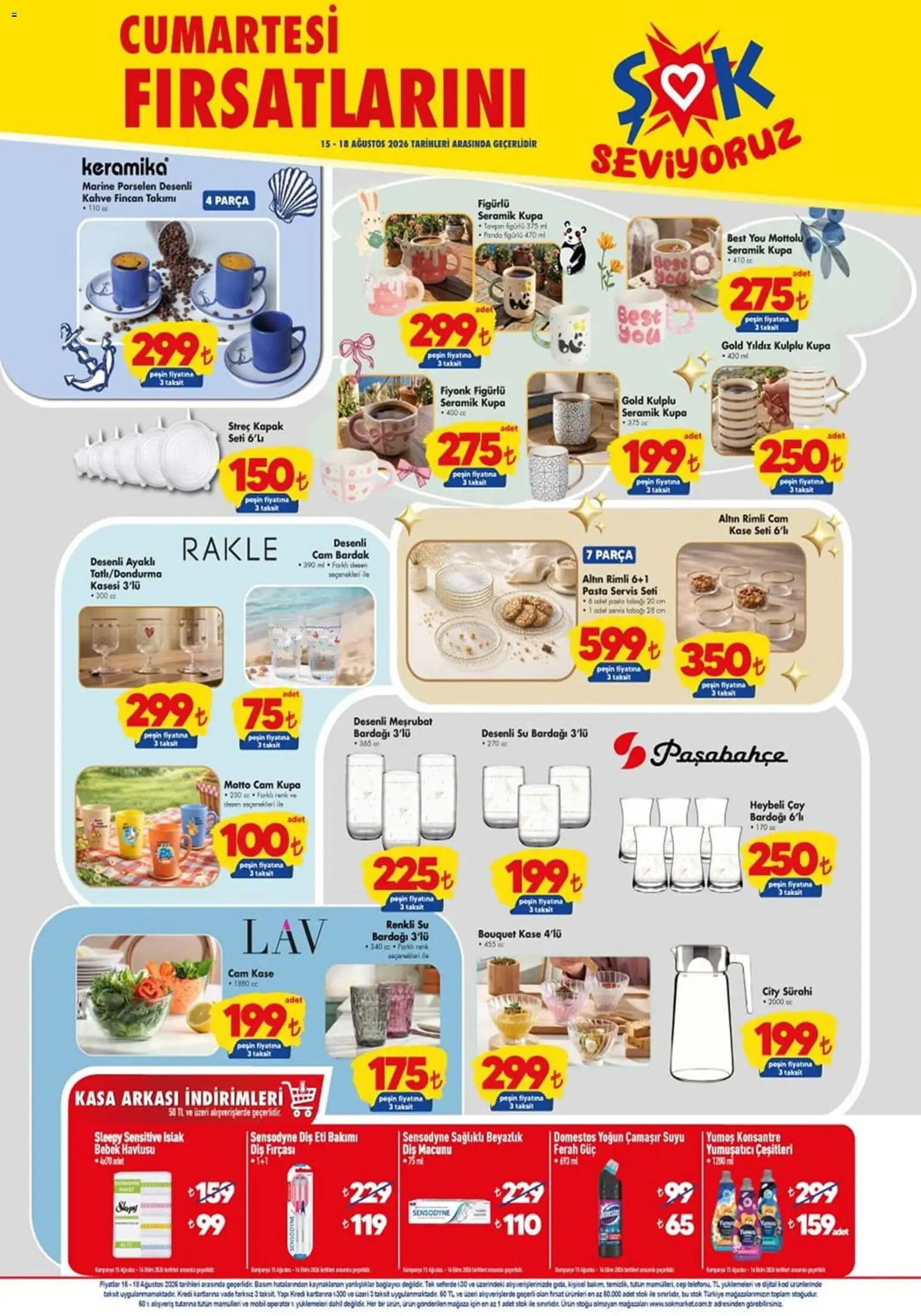 Şok Market - Hafta sonu fırsatları - 15 Ağustos 2026 tarihinden itibaren geçerlidir | Sayfa: 2 | Ürünler: Diş fırçası, Su, Bağlayıcı, Su bardağı