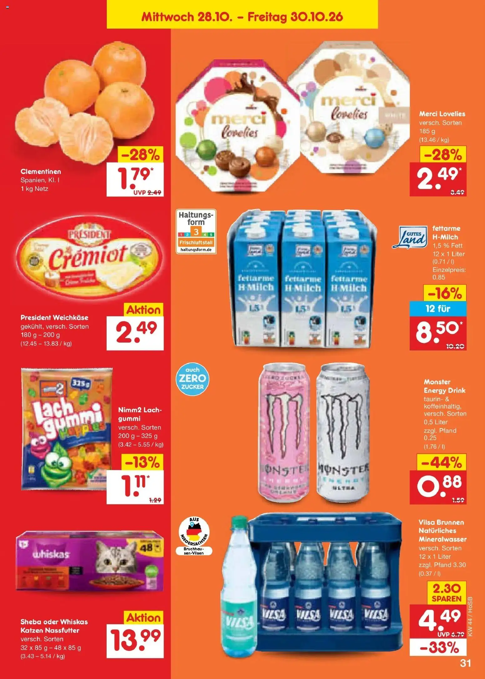 Netto Marken-Discount Prospekt Hannover – gültig ab 26.10.2026 | Seite: 41 | Produkte: Sheba, Milch, Mineralwasser, Zucker