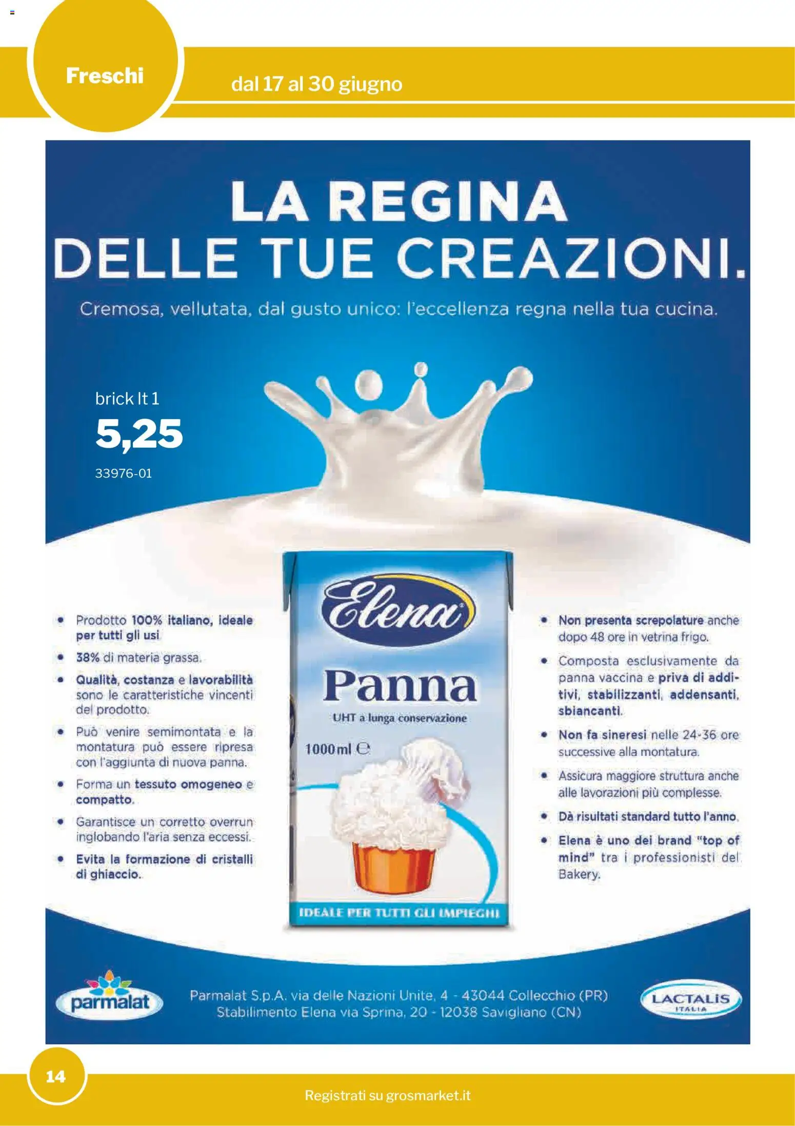 Volantino Sogegross del 17.06.2026 | Pagina: 14 | Prodotti: Panna, Top, Vetrina