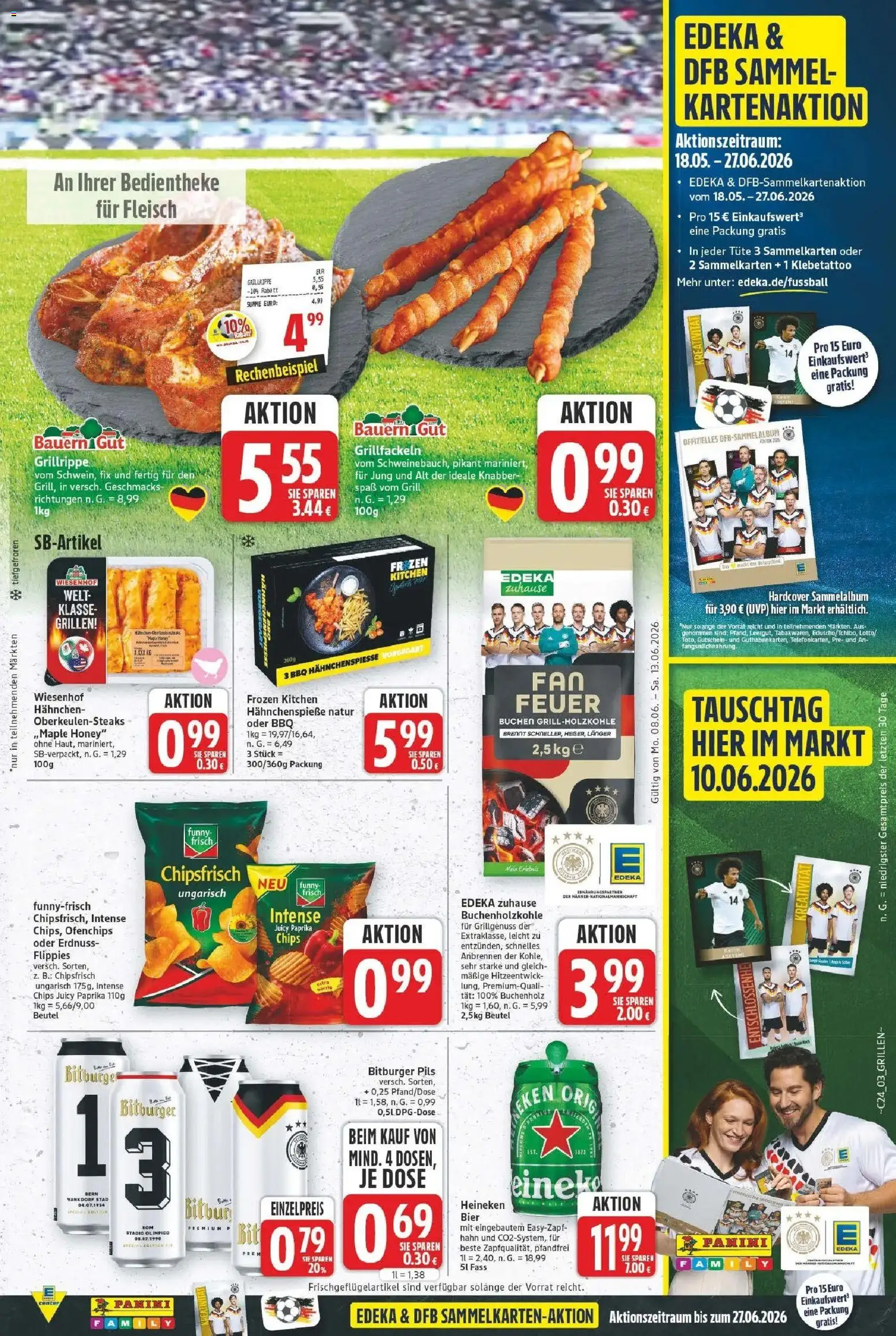 E center Prospekt Bitterfeld-Wolfen – gültig ab 08.06.2026 | Seite: 3 | Produkte: Funny frisch, Pils, Paprika, Fleisch