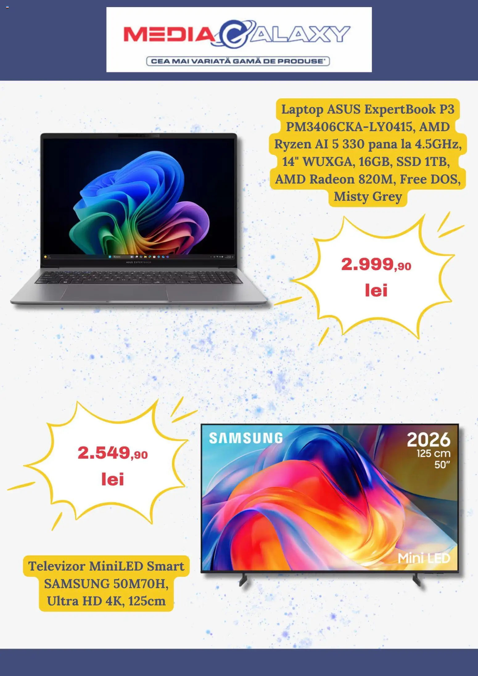 Noul catalog Media Galaxy – valabil de la 23.07.2026 | Pagină: 3 | Produse: Laptop, Televizor, Grey, LED