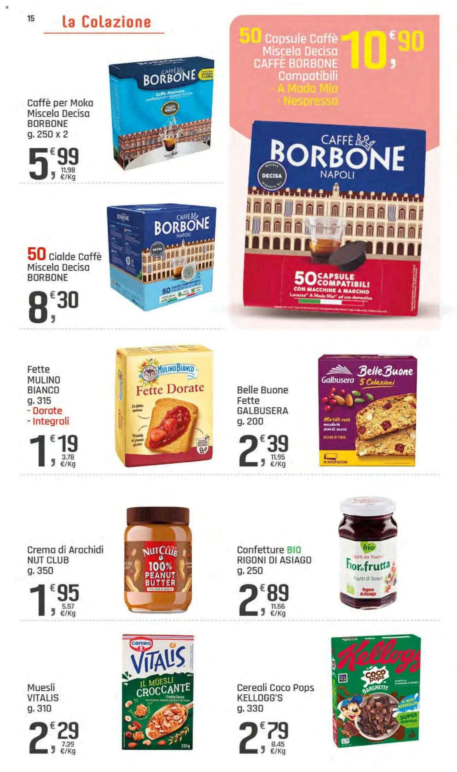 Volantino DOK del 11/09/2026 | Pagina: 15 | Prodotti: Frutti di bosco, Crema, Frutta, Borbone