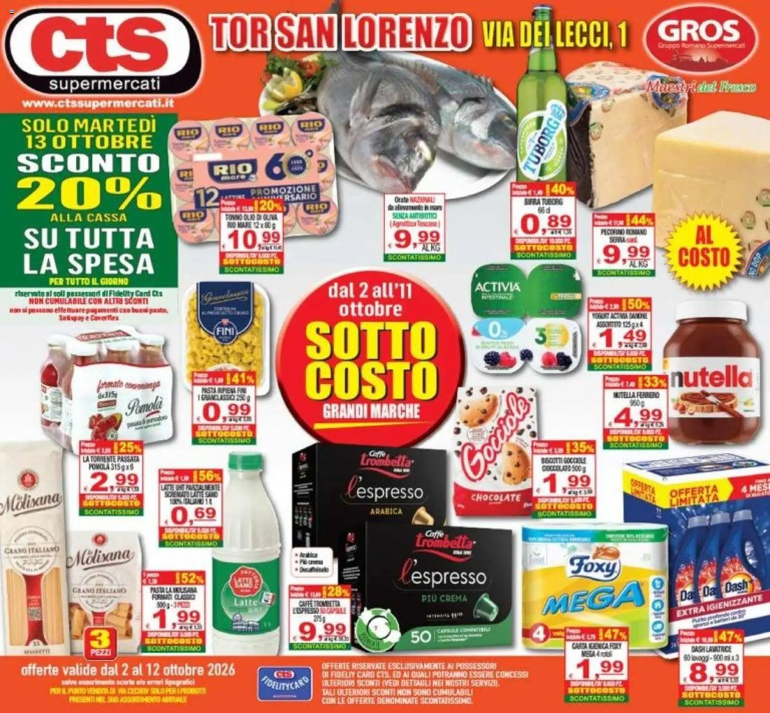 Volantino CTS del 02/10/2026 | Pagina: 1 | Prodotti: Caffè, Pasta, Salve, Pecorino