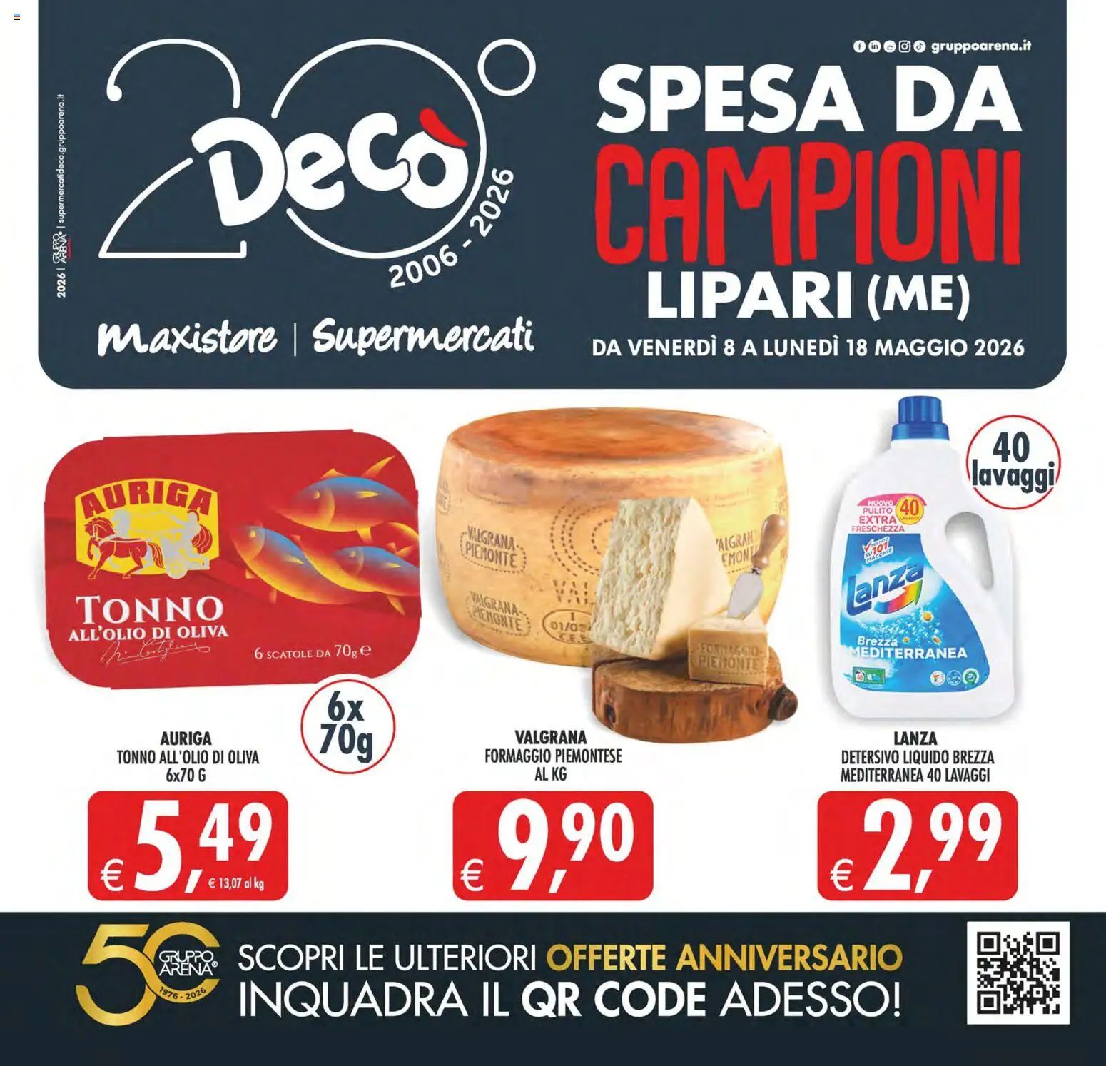 Volantino Decò del 08.05.2026 | Pagina: 1 | Prodotti: Formaggio, Tonno