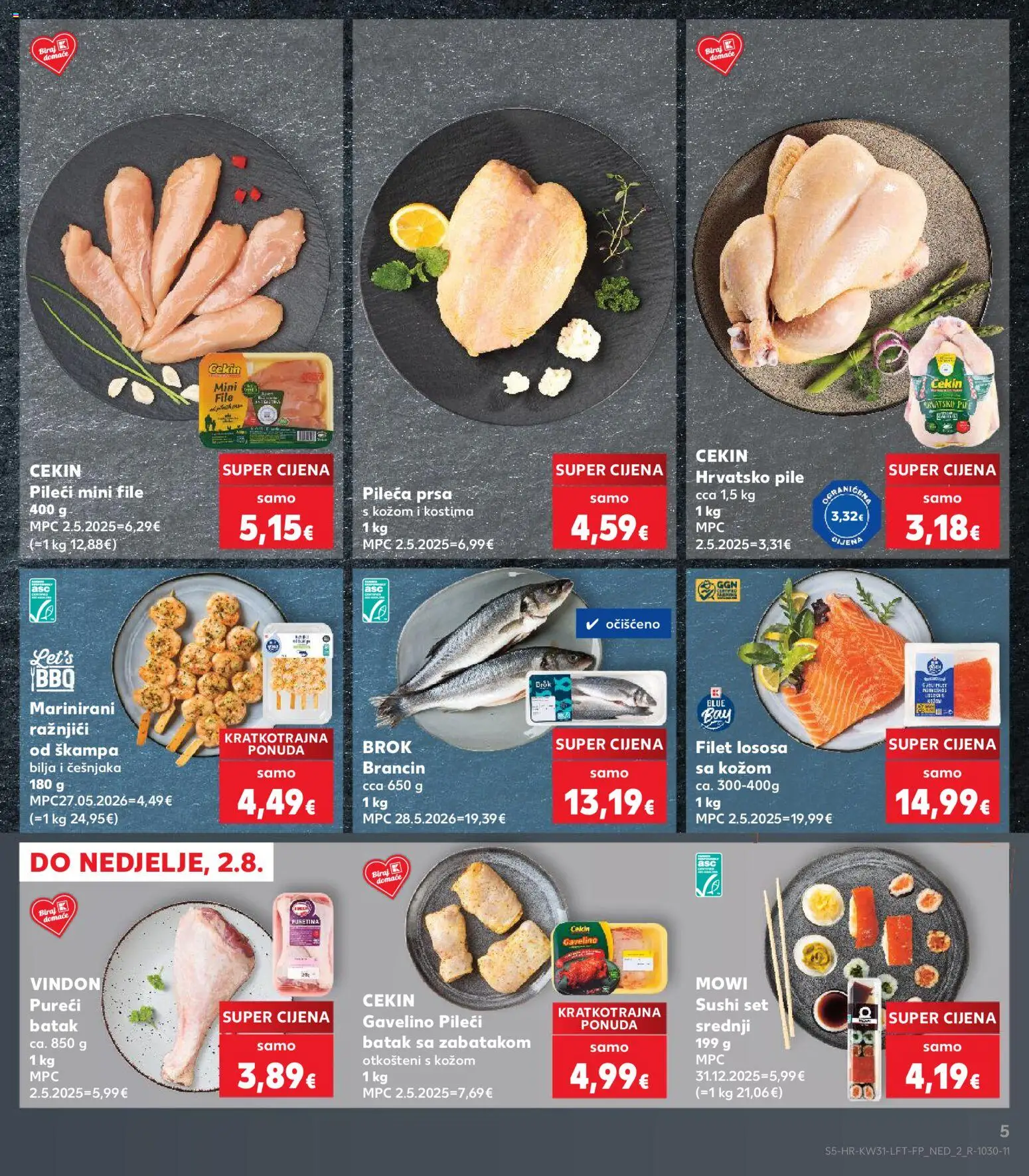 Kaufland HR akciós ujság - amely érvényes a következő dátumtól: 2026.07.29. | Oldal: 5 | Termékek: Sushi