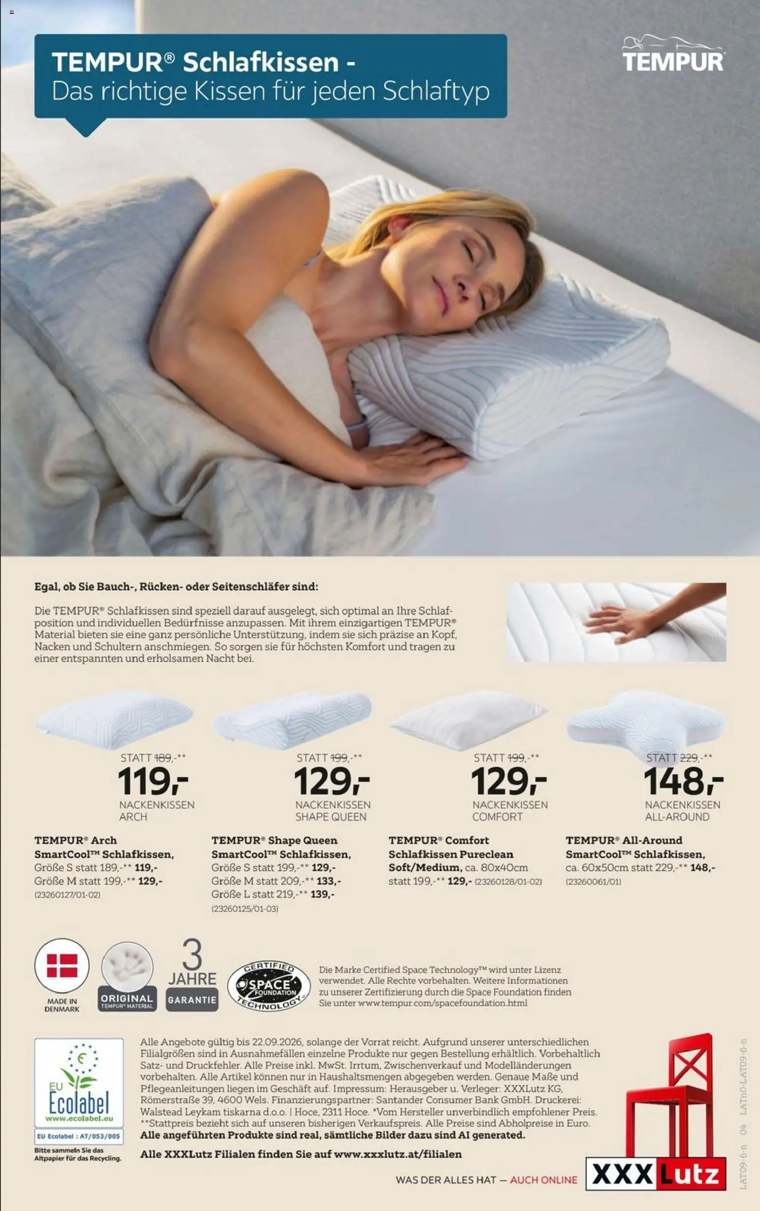 XXXLutz Tempur gültig ab 08.09.2026 | Seite: 4 | Produkte: Nacken, Kissen