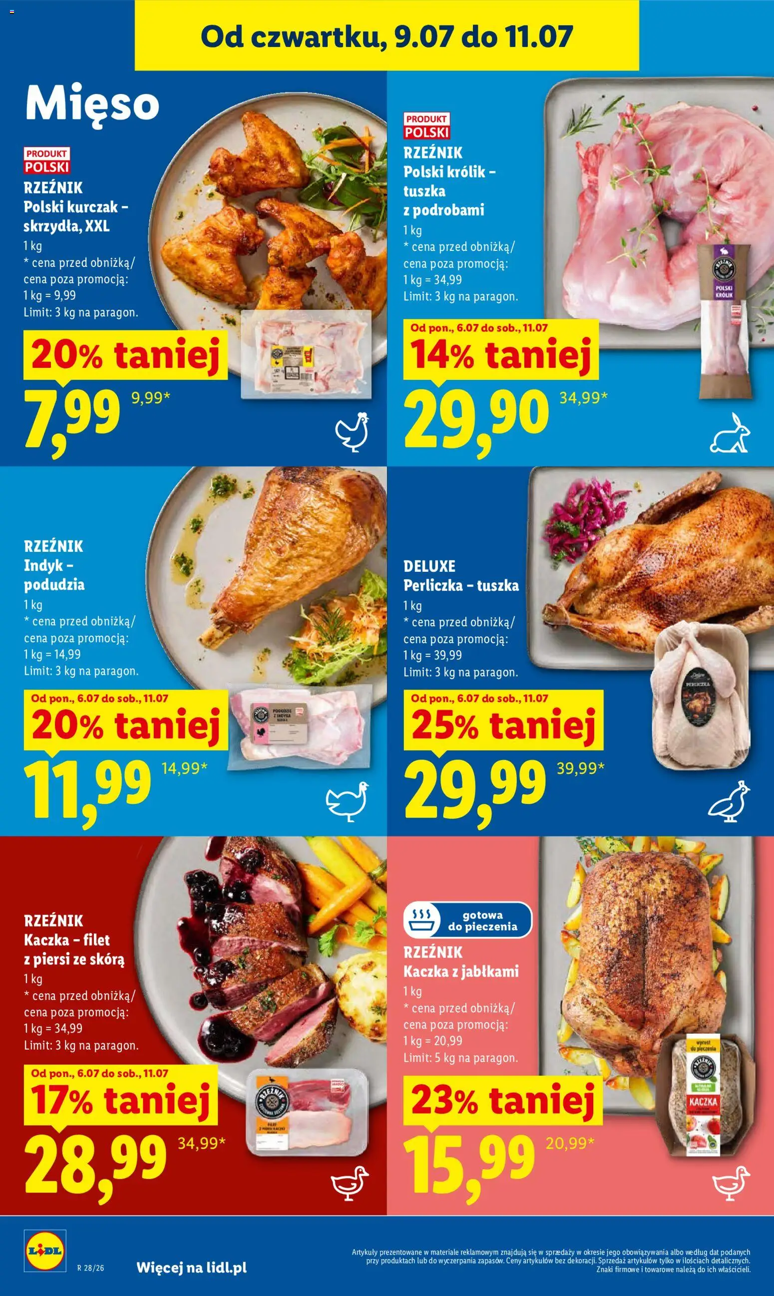 Lidl gazetka od 09.07.2026 | Strona: 56 | Produkty: Kurczak, Piersi, Kaczka z jabłkami, Perliczka