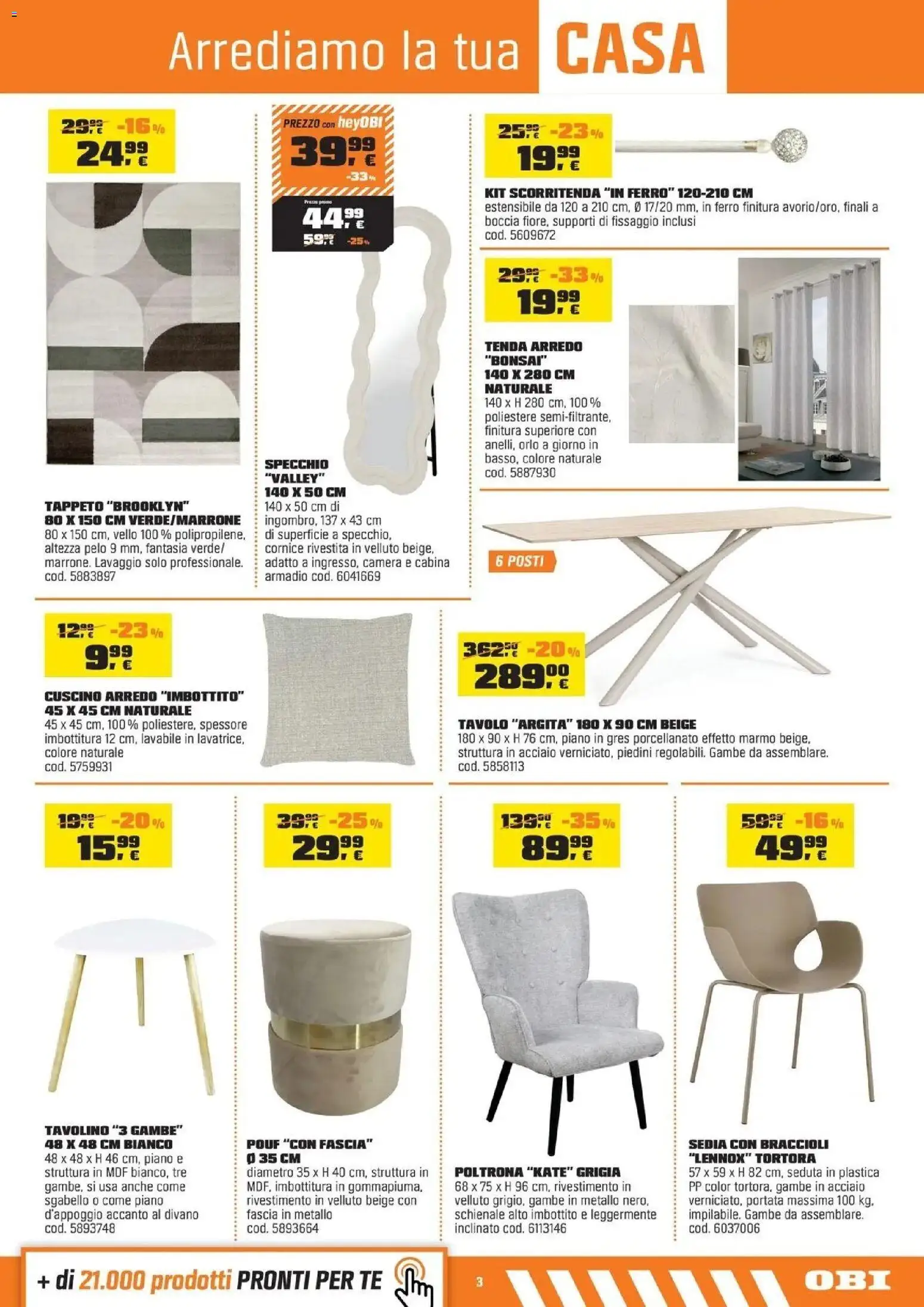 Nuovo OBI volantino attuale dal 15/10/2026 > offerte anteprima 🛍️ | Pagina: 3 | Prodotti: Tè, Ferro, Cuscino, Specchio