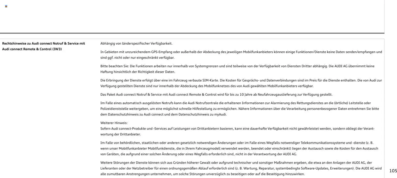 Audi RS 5 Limousine / RS 5 Avant – gültig ab 01.04.2026 | Seite: 105