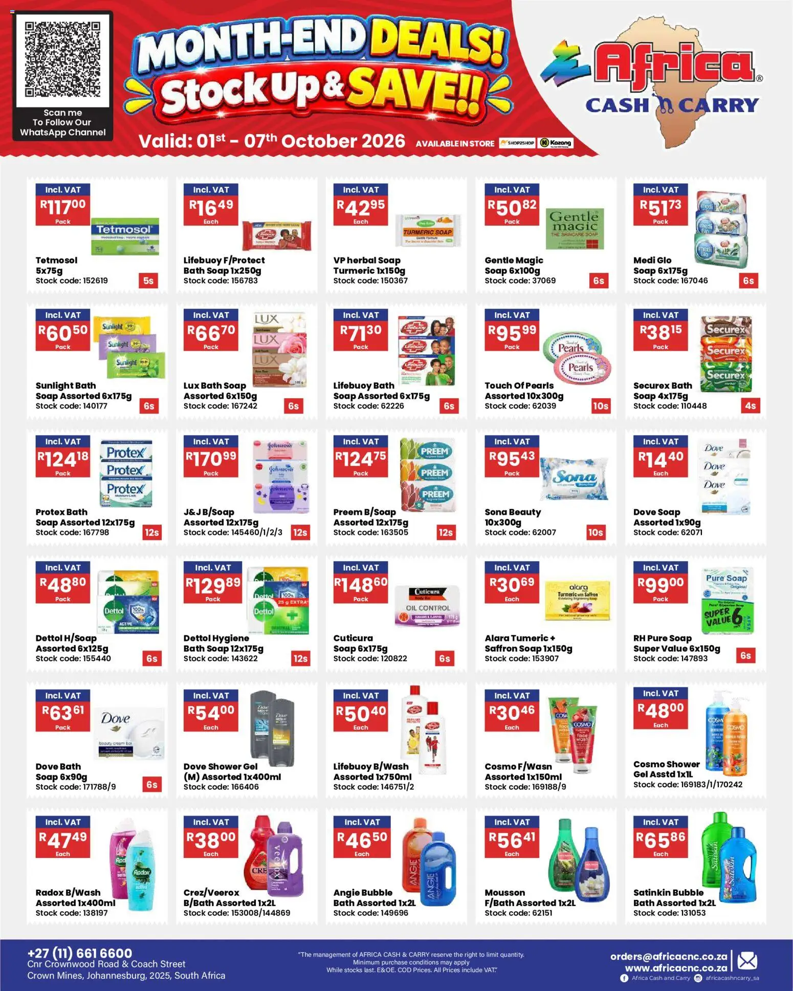 New Africa Cash & Carry catalogue – valid from 01/10/2026 | Page: 7 | Products: Shower, Oil, Cream, Soap