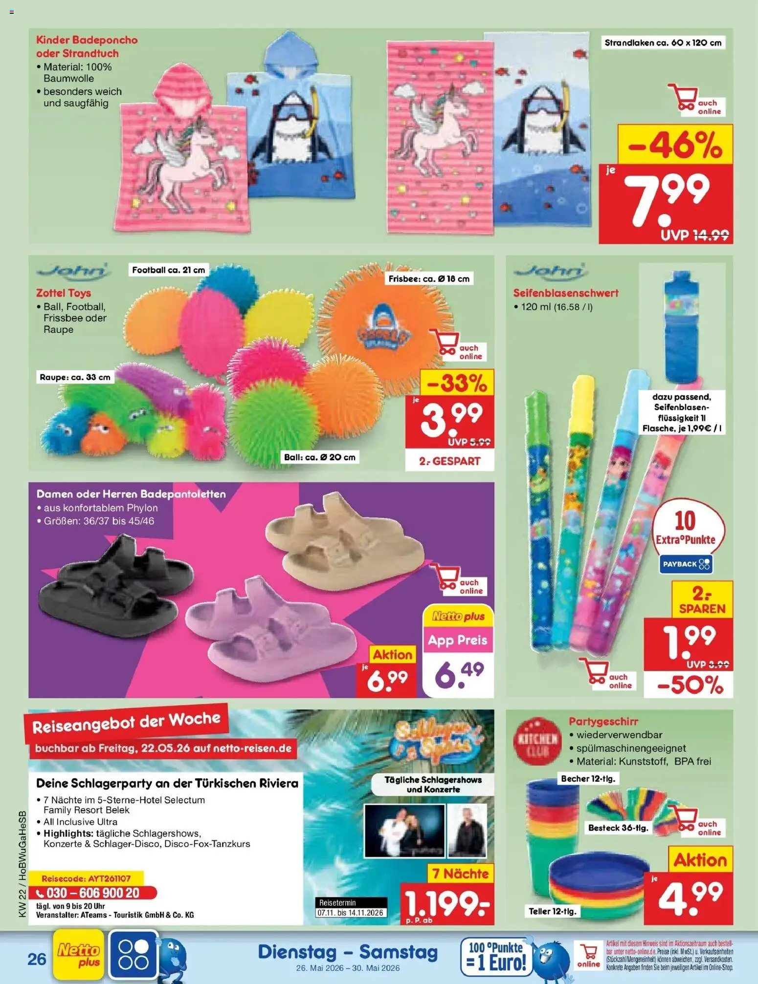 Netto Marken-Discount Prospekt Bremen-Lesum – gültig ab 26.05.2026 | Seite: 32 | Produkte: Strandtuch, Football, Uhr