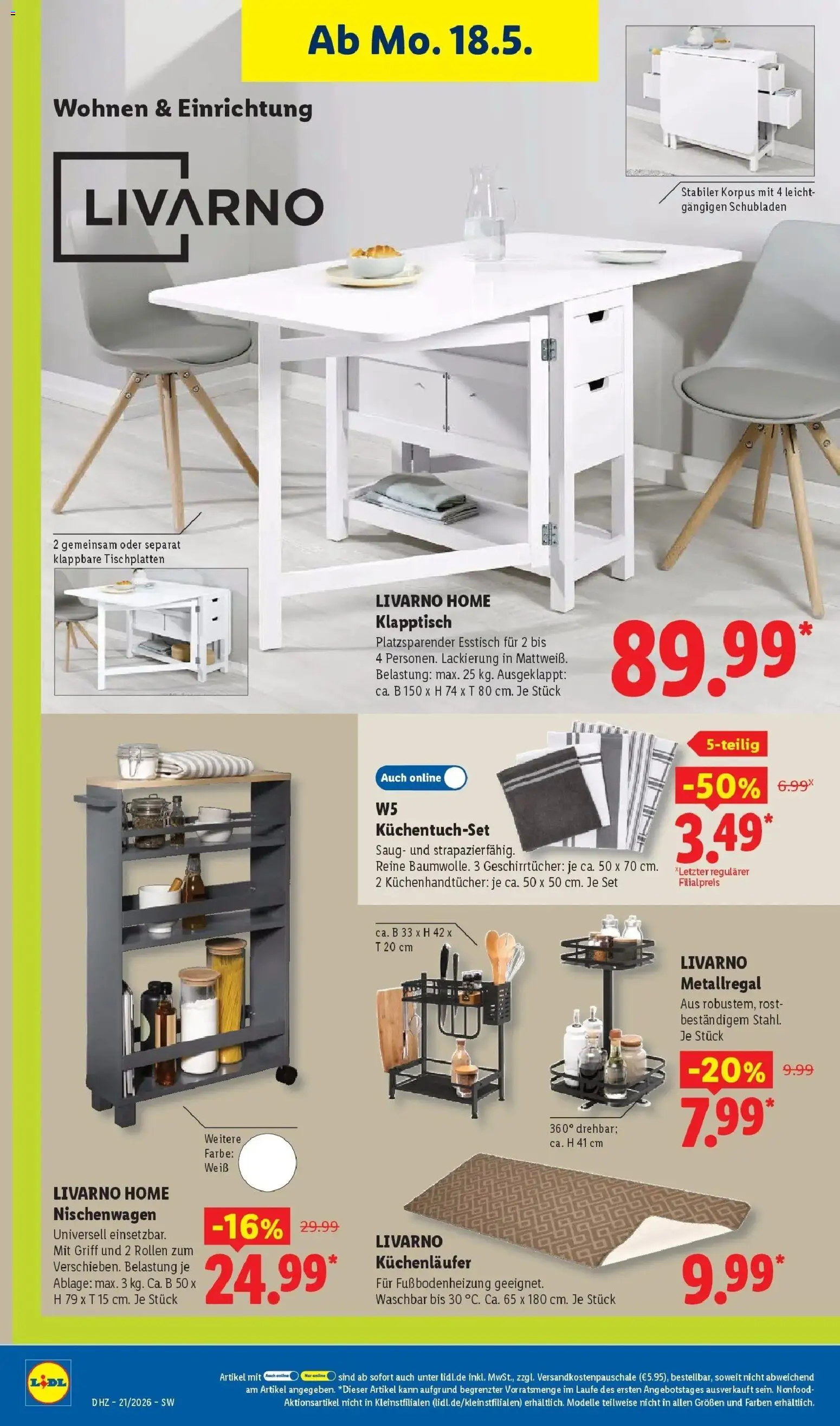 Lidl Prospekt Weikersheim – gültig ab 17.05.2026 | Seite: 30 | Produkte: Esstisch
