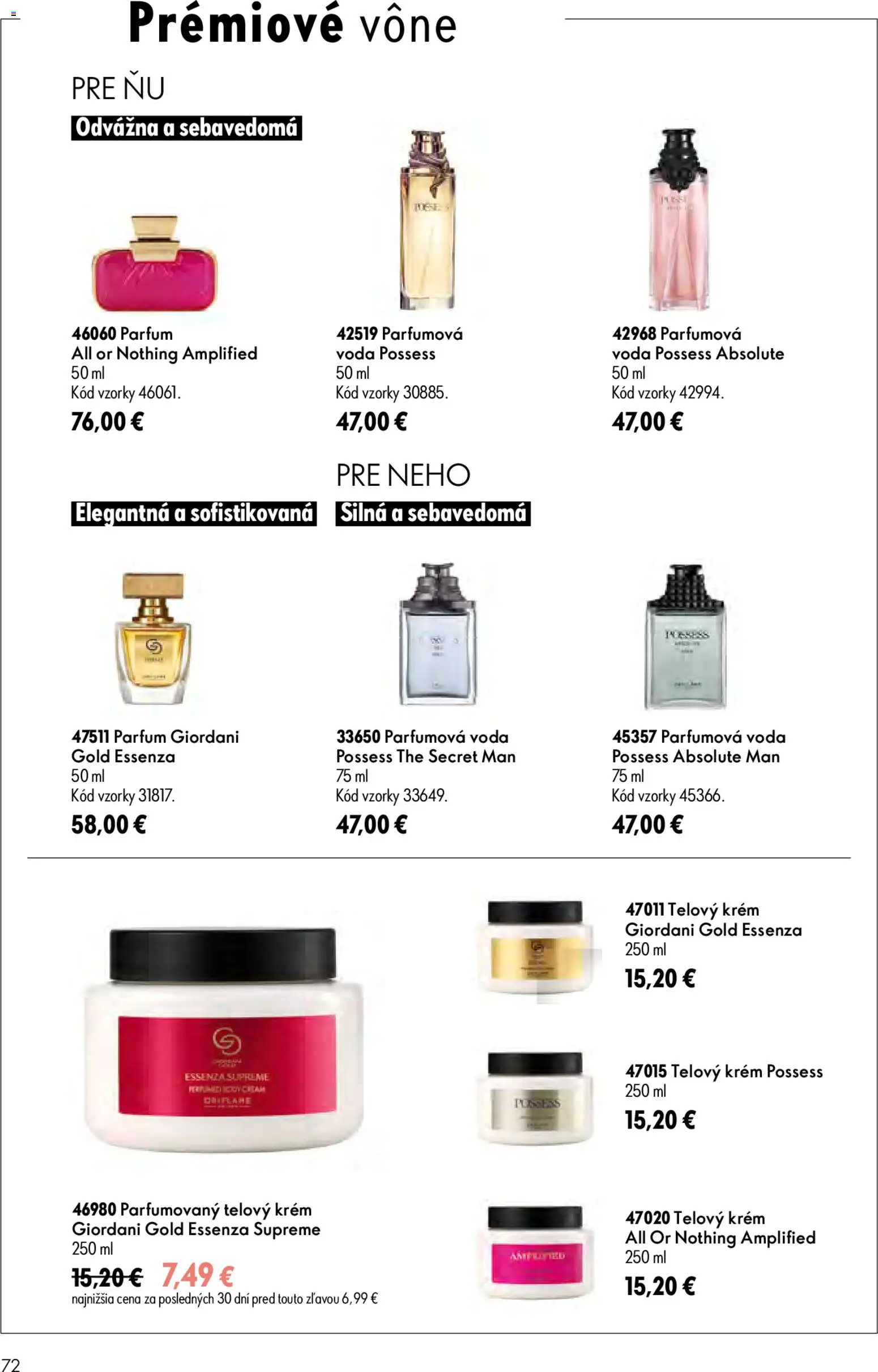 Nové Oriflame akcie – leták je platný od 29.07.2026 | Strana: 72 | Produkty: Telový krém, Krém, Voda