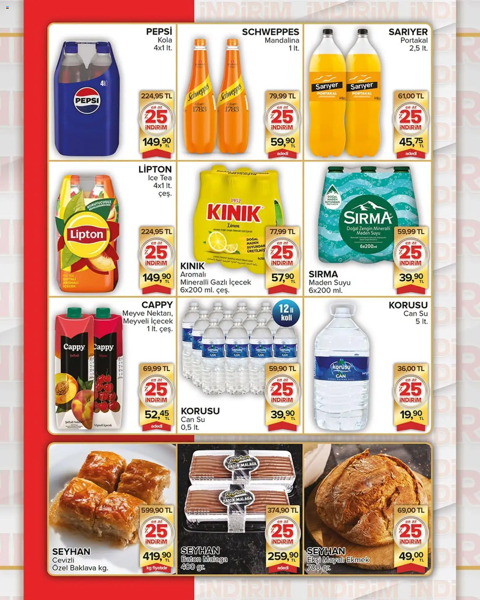 Seyhanlar Market Katalog - 25 Haziran 2026 tarihinden itibaren geçerlidir | Sayfa: 5 | Ürünler: Su, Şeftali, Maden suyu, Ice tea