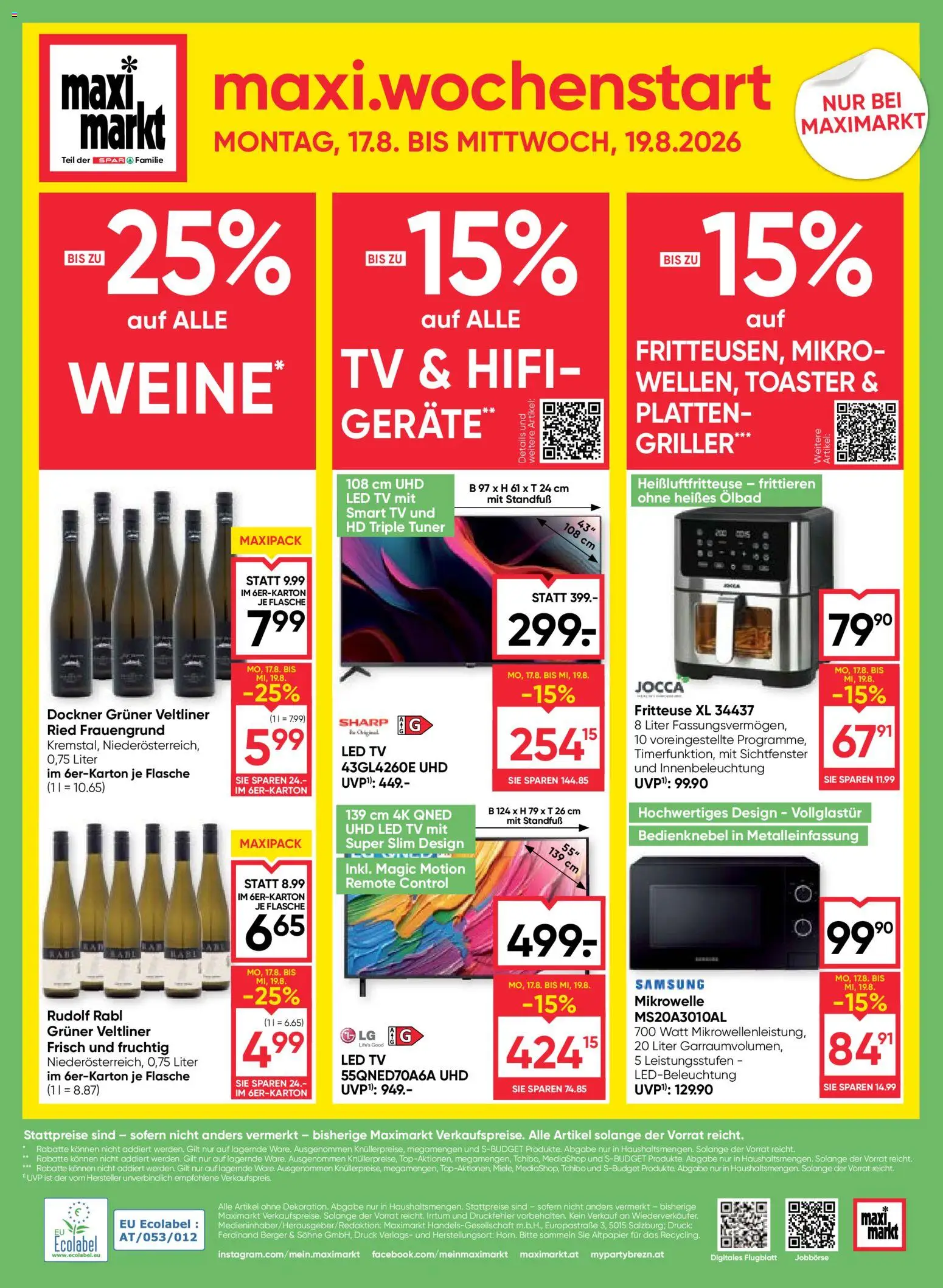 Maximarkt Flugblatt gültig ab 13.08.2026 | Seite: 24 | Produkte: TV, Mikrowelle, Toaster, Samsung