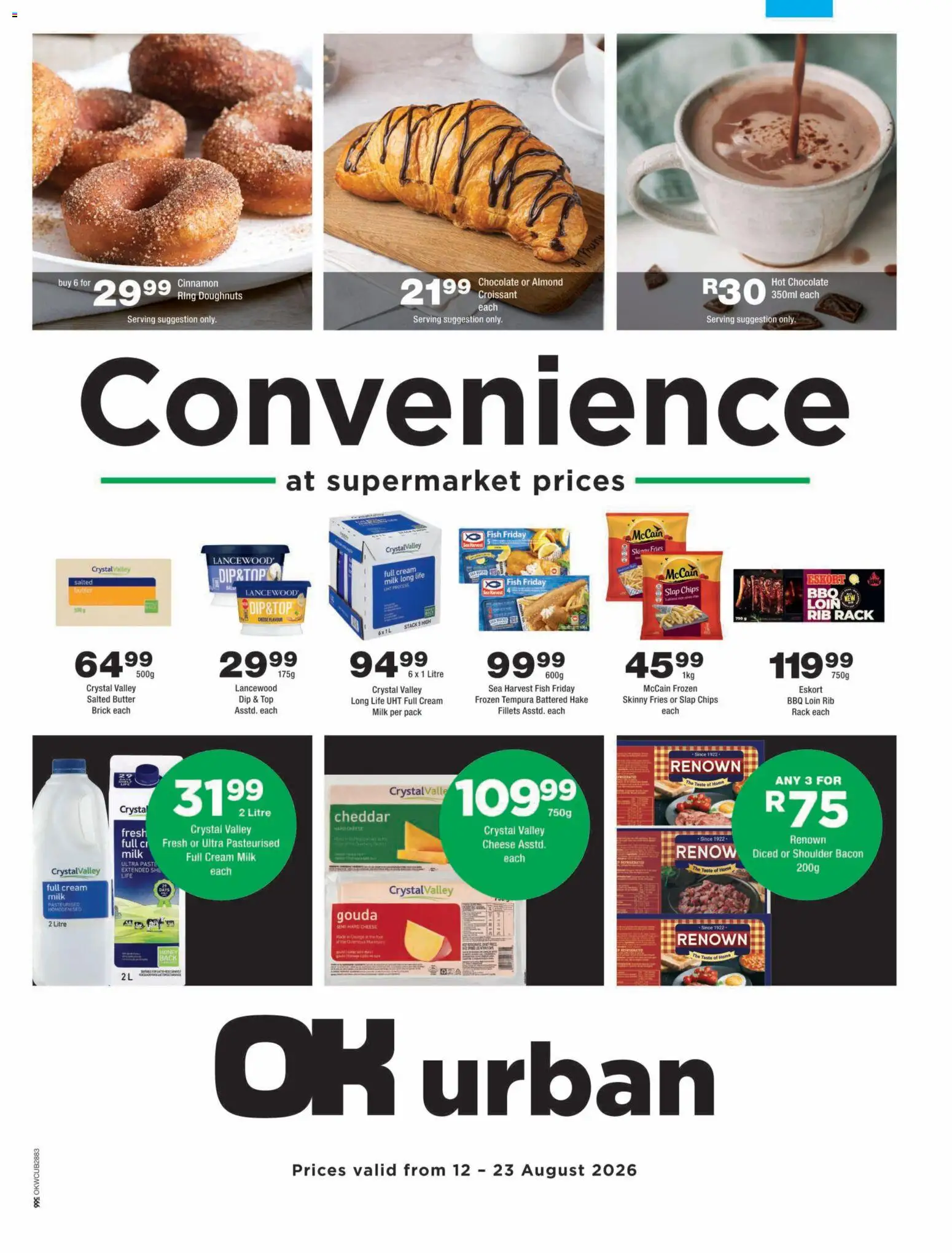 New OK Foods catalogue – valid from 12/08/2026 | Page: 1 | Products: Hard cheese, Butter, Cheese, Chocolate