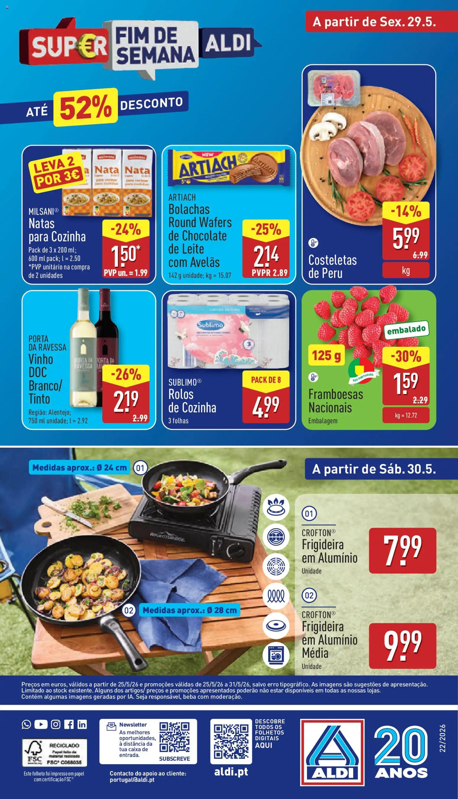 Aldi folheto │ válido de 25.05.2026 | Página: 40 | Produtos: Frigideira, Bolachas, Leite, Chocolate