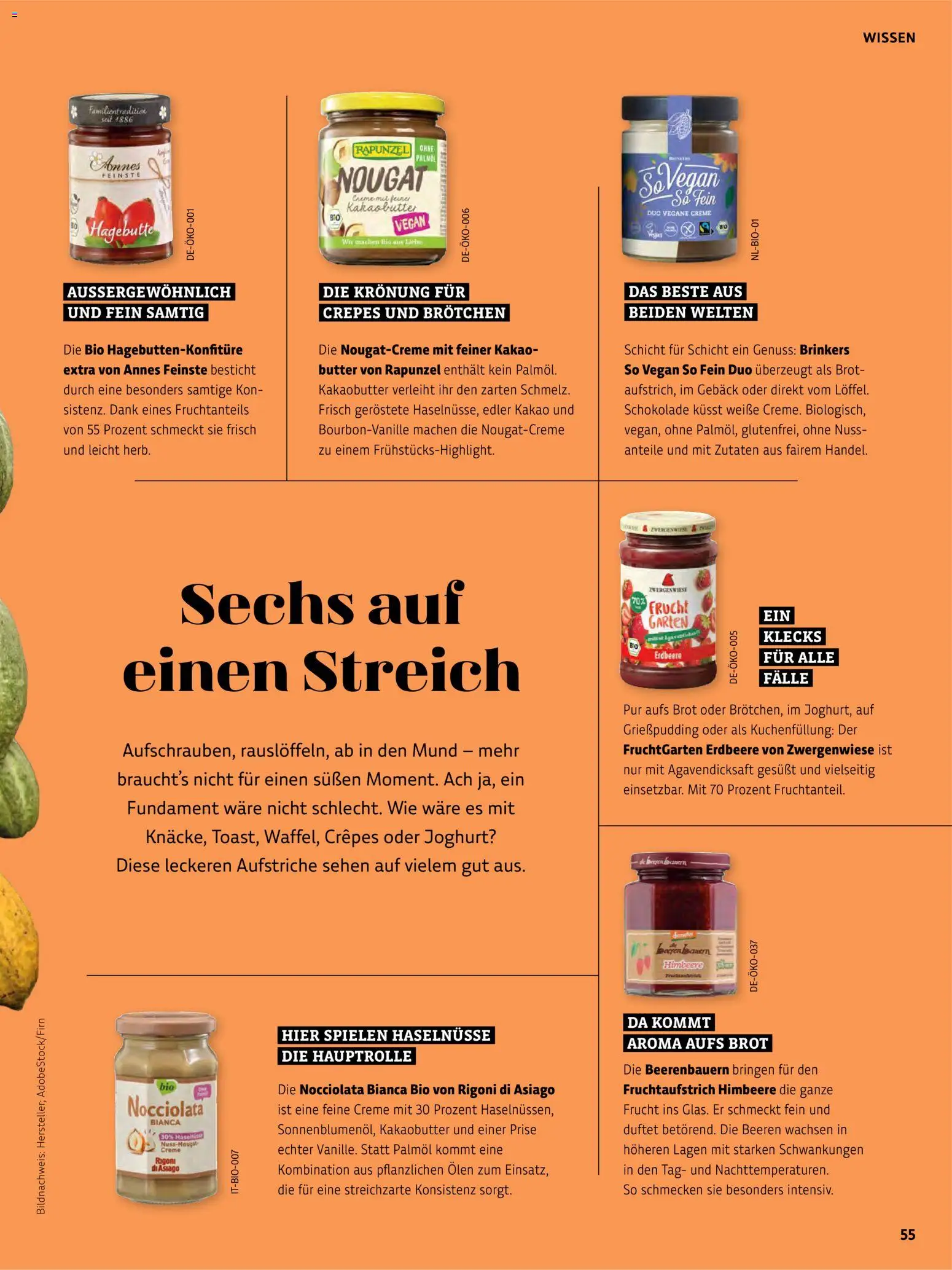 Denns BioMarkt Kreo Magazin – gültig ab 17.07.2026 | Seite: 55 | Produkte: Joghurt, Schokolade, Himbeere, Brot