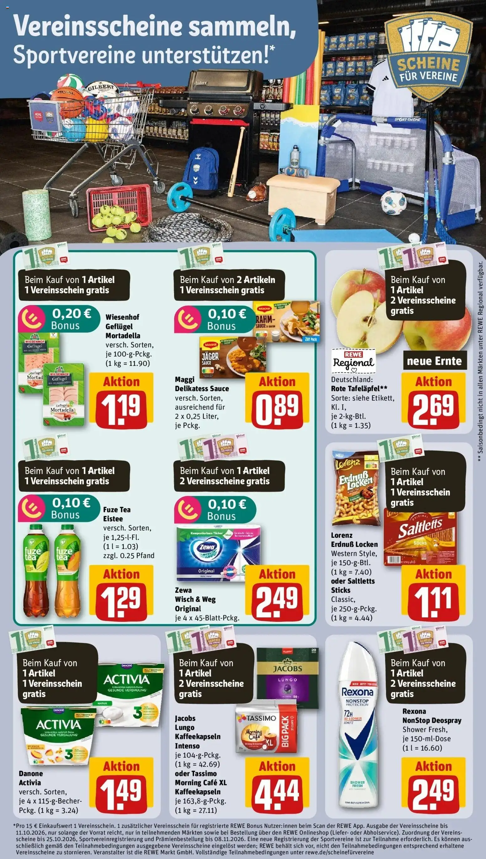 REWE Prospekt ab 28.09.2026 zum Blättern » Angebote | Seite: 11 | Produkte: Activia, Fuze tea, Maggi, Tassimo