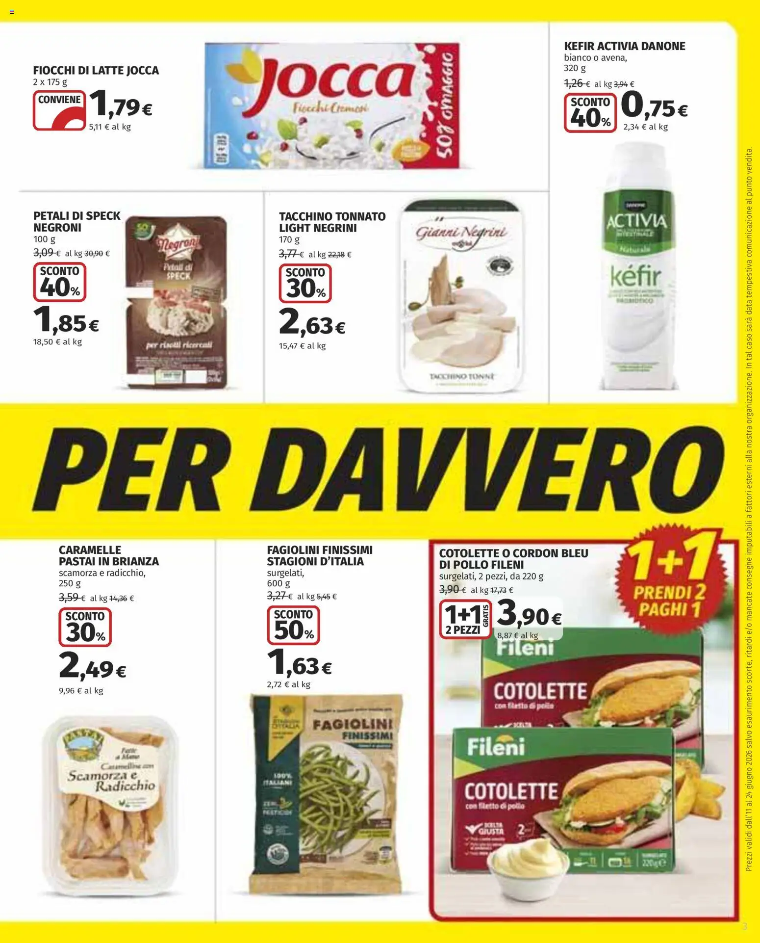 Volantino COOP del 11.06.2026 | Pagina: 3 | Prodotti: Speck, Pollo, Caramelle, Latte