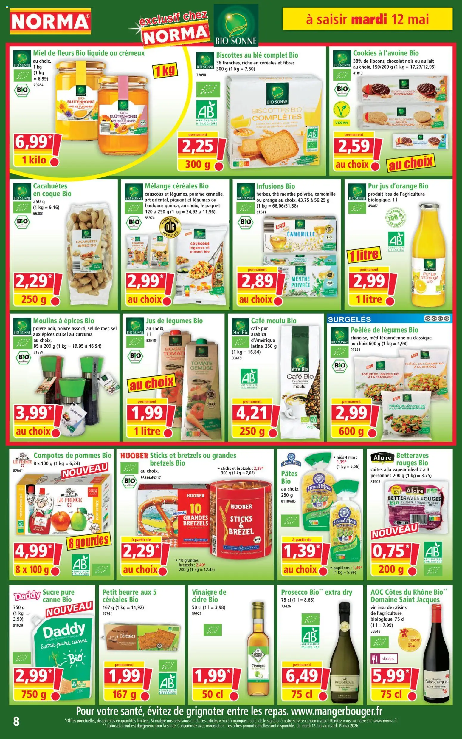 {H1} | Page: 8 | Produits: Flocons d’avoine, Biscottes, Café, Jus