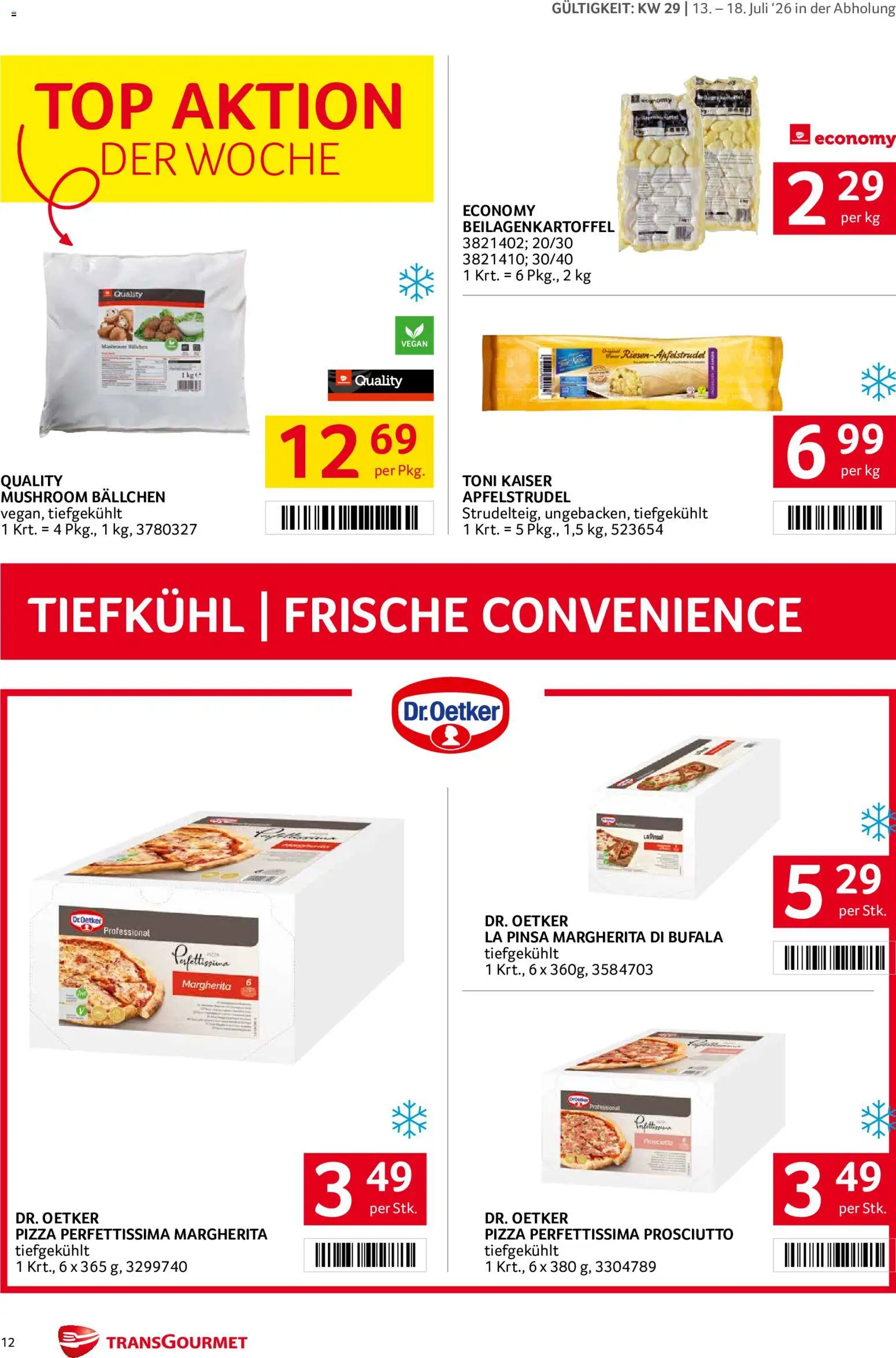 Transgourmet Flugblatt gültig ab 13.07.2026 | Seite: 12 | Produkte: Pizza