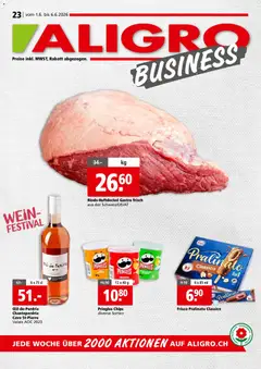 Aligro aktionen Business Schlieren, Gossau SG, Frauenfeld, Rapperswil-Jona, Sargans, Bern ab 01.06.2026 gültig