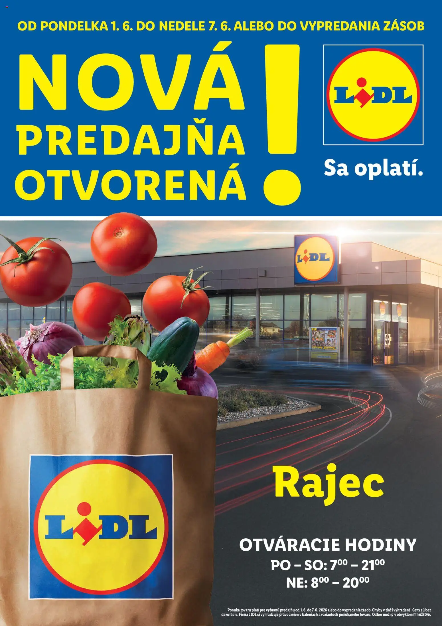 Nové Lidl akcie – leták je platný od 01.06.2026 | Strana: 1 | Produkty: Hodiny, Rajec