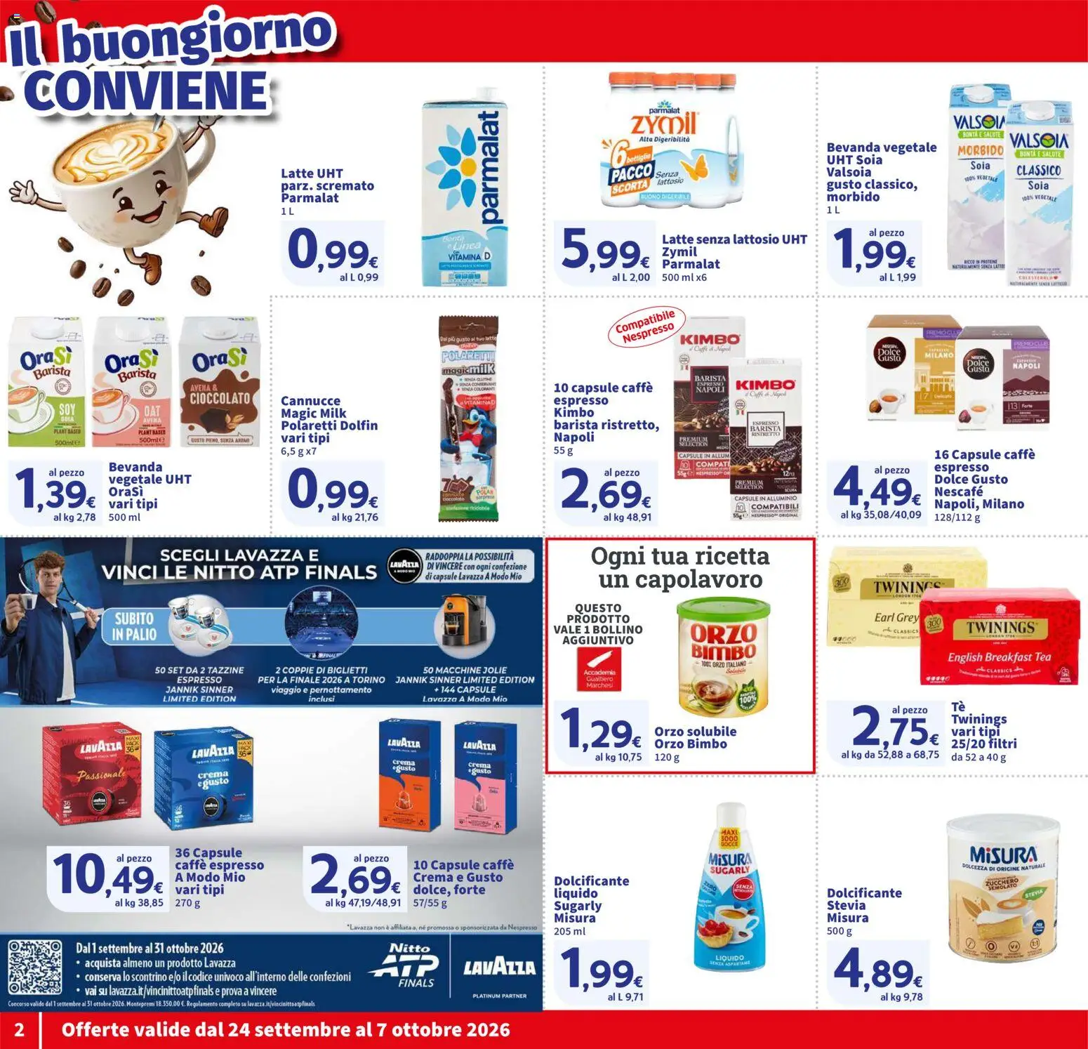 Volantino SIGMA del 24/09/2026 | Pagina: 2 | Prodotti: Crema, Dolcezza, Lavazza, Senza lattosio