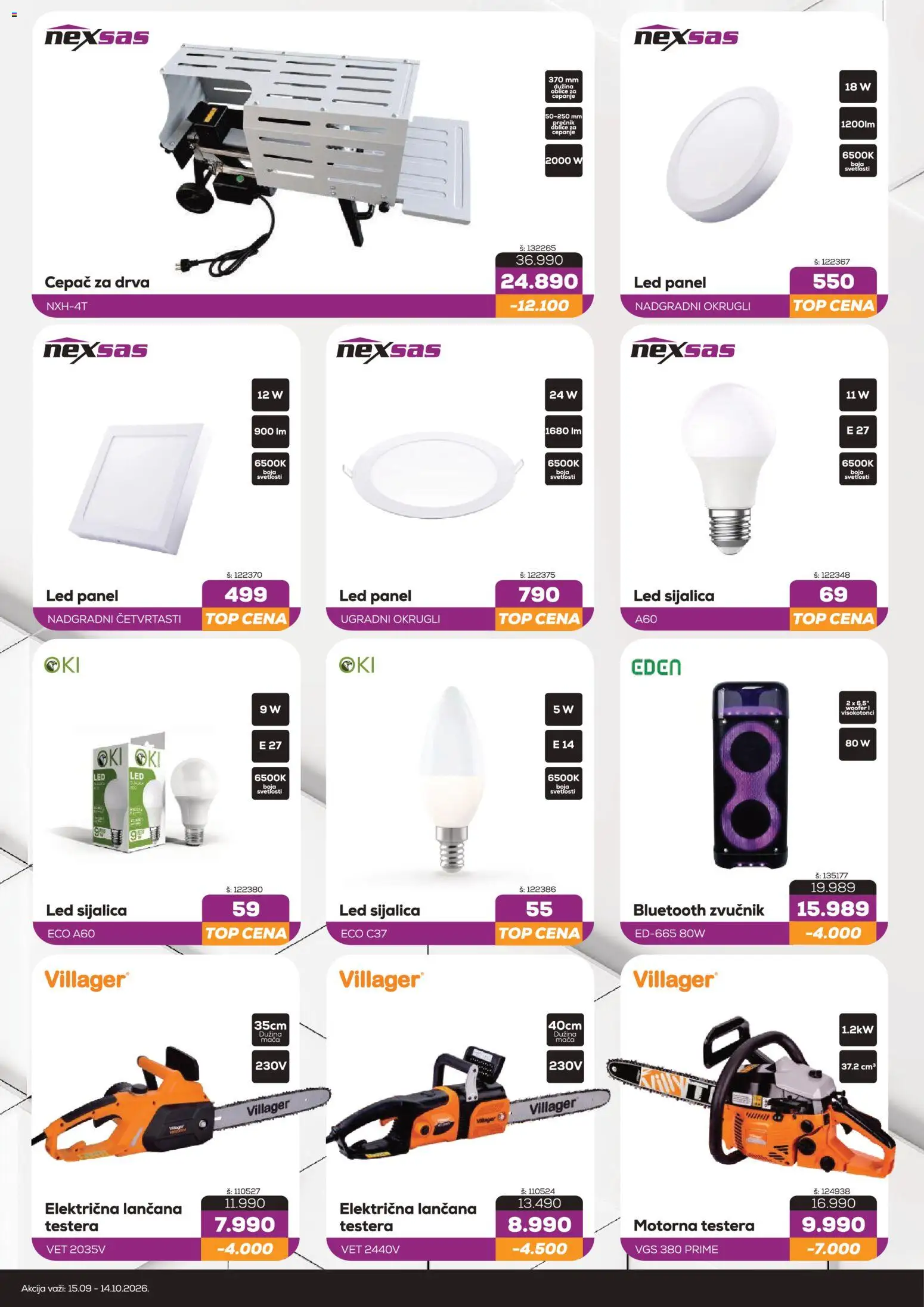 Tri O katalog - važi od 15.09.2026 | Strana: 2 | Proizvode: Bluetooth zvučnik, Led, LED sijalica, Zvučnik