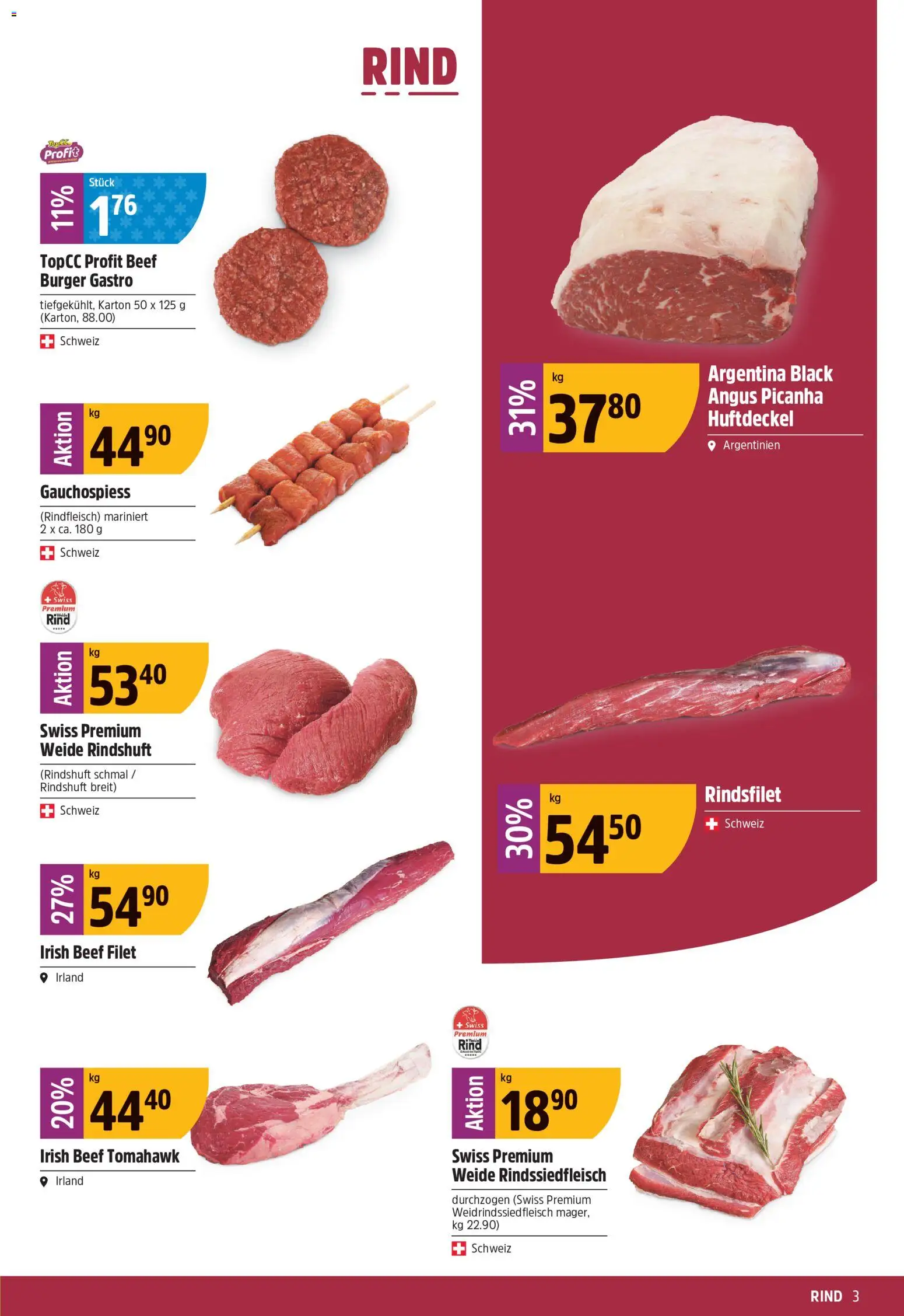 TopCC aktionen – gültig ab 24.08.2026 | Seite: 3 | Produkte: Burger, Rindfleisch