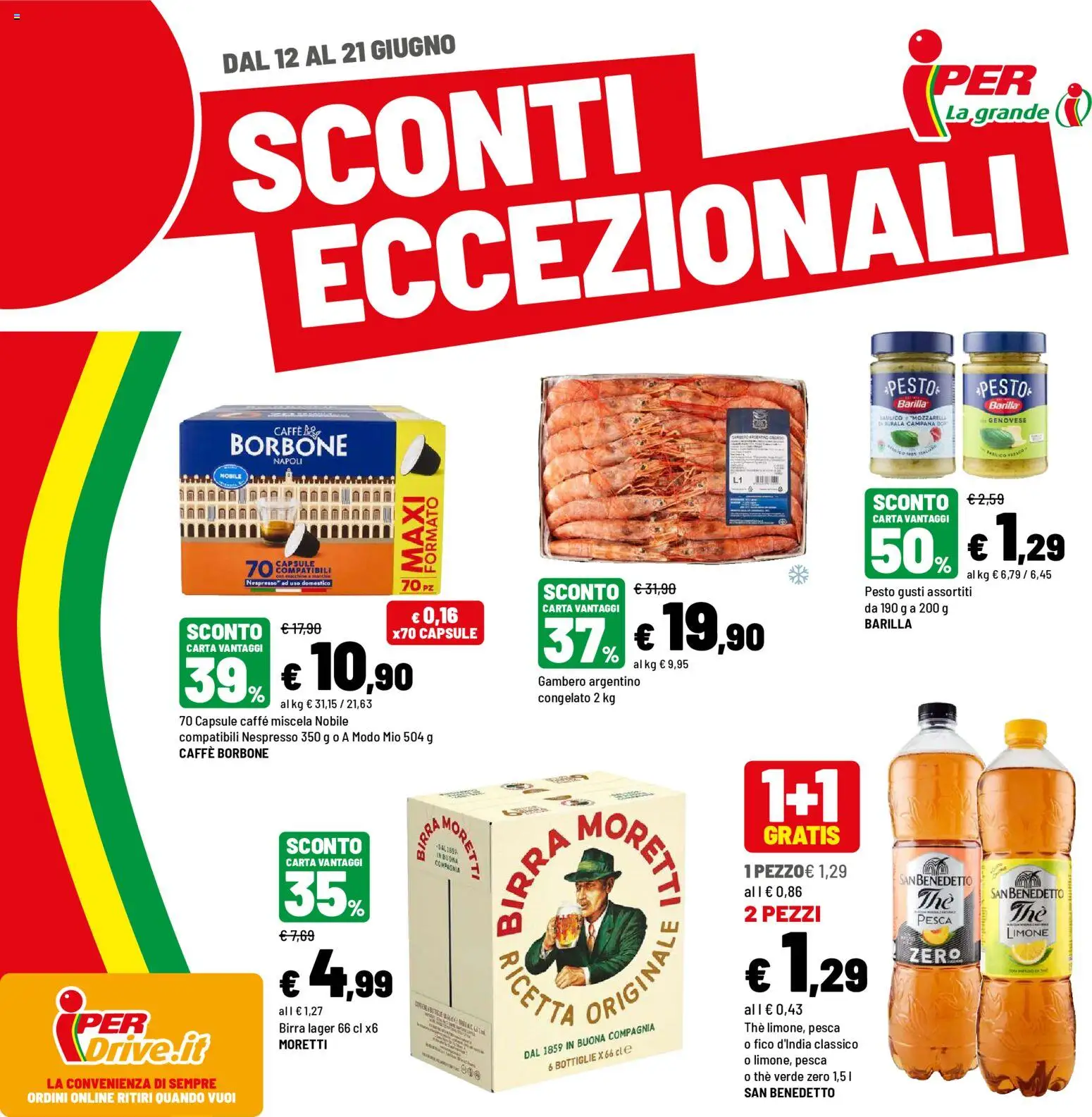 Volantino Iper del 12.06.2026 | Pagina: 1 | Prodotti: Caffè, Limone, Pesca, Pesto