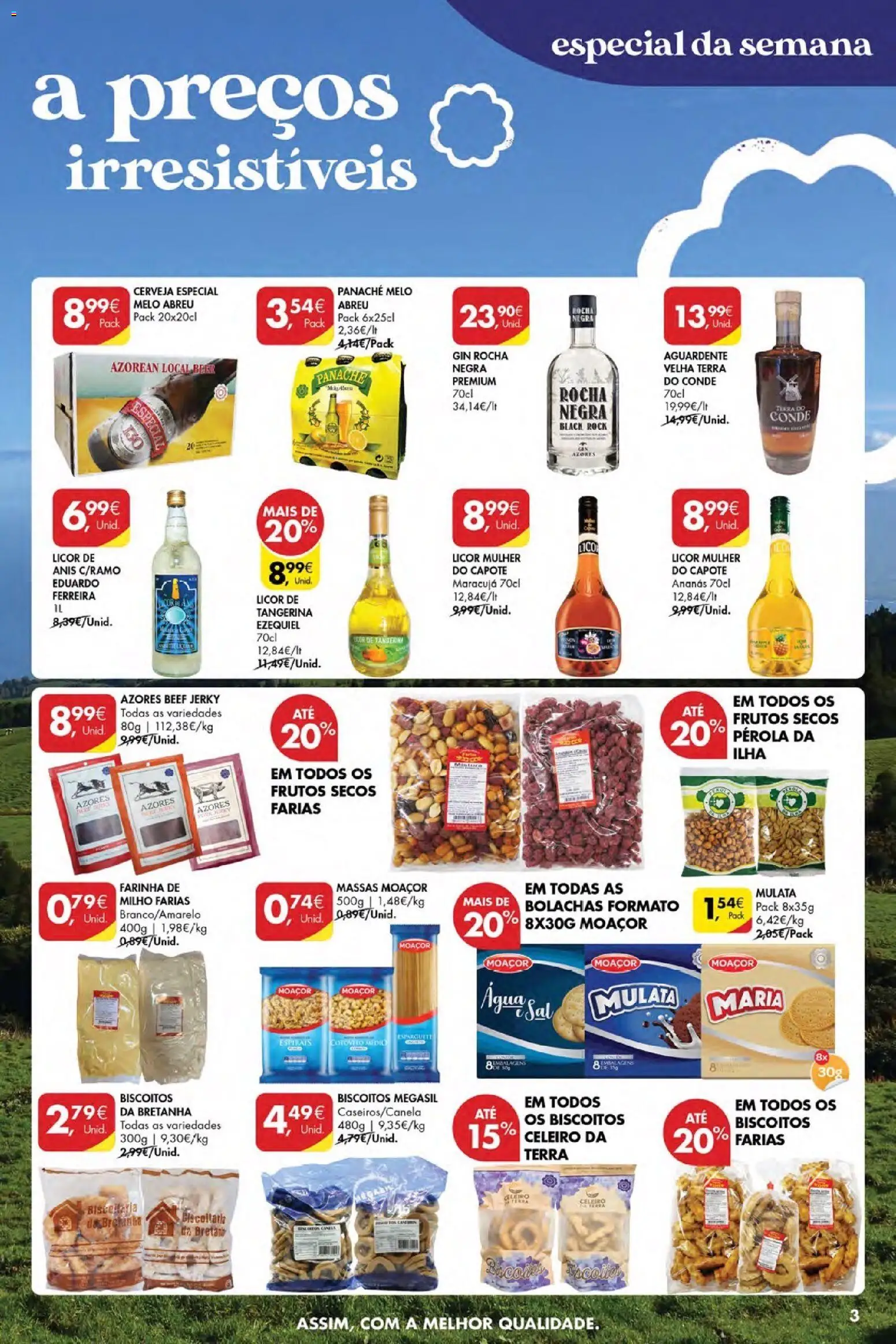 Pingo Doce Poupe Esta Semana Açores │ válido de 07.05.2026 | Página: 3 | Produtos: Bolachas, Cerveja, Gin, Milho