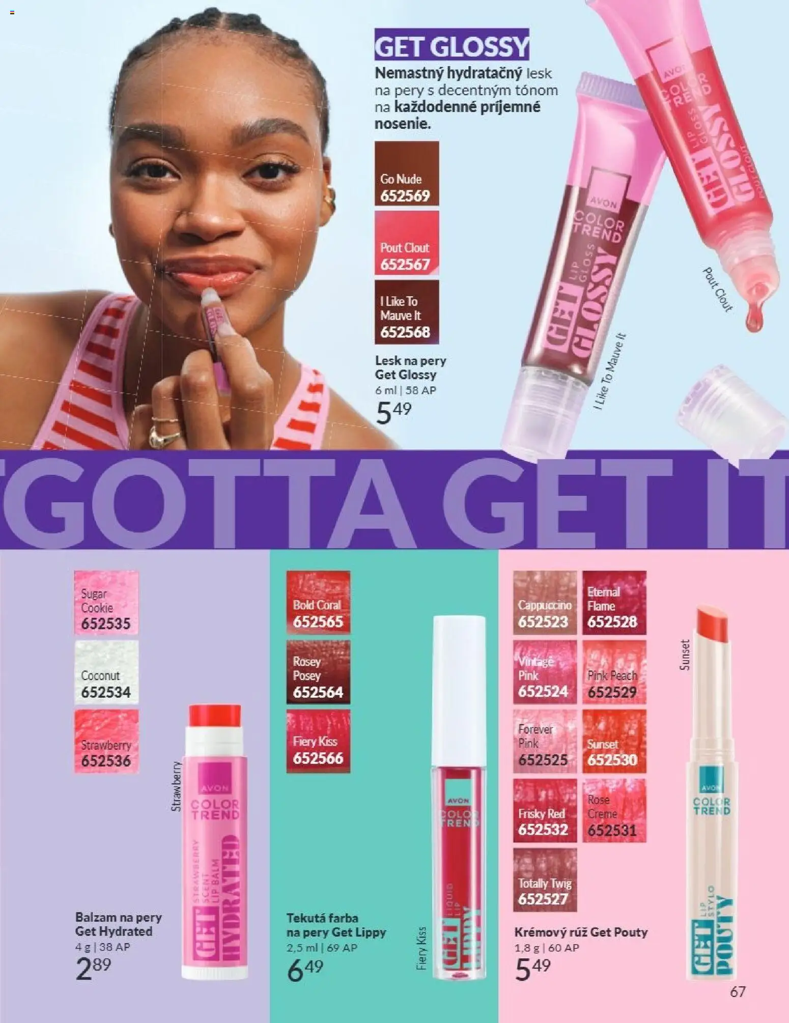 Nové Avon akcie – leták je platný od 01.07.2026 | Strana: 67 | Produkty: Lesk na pery, Cappuccino