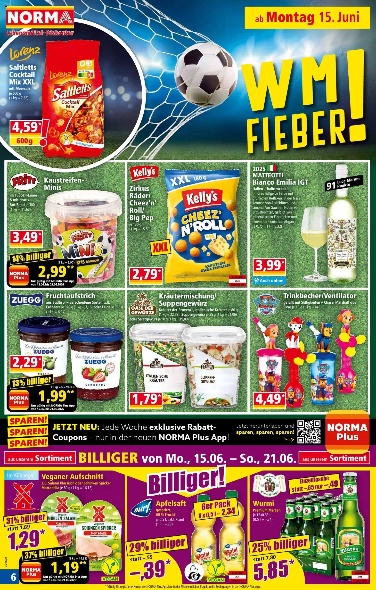 Norma Flugblatt gültig ab 15.06.2026 | Seite: 6 | Produkte: Süßigkeiten, Gewürze, Bier, Äpfel