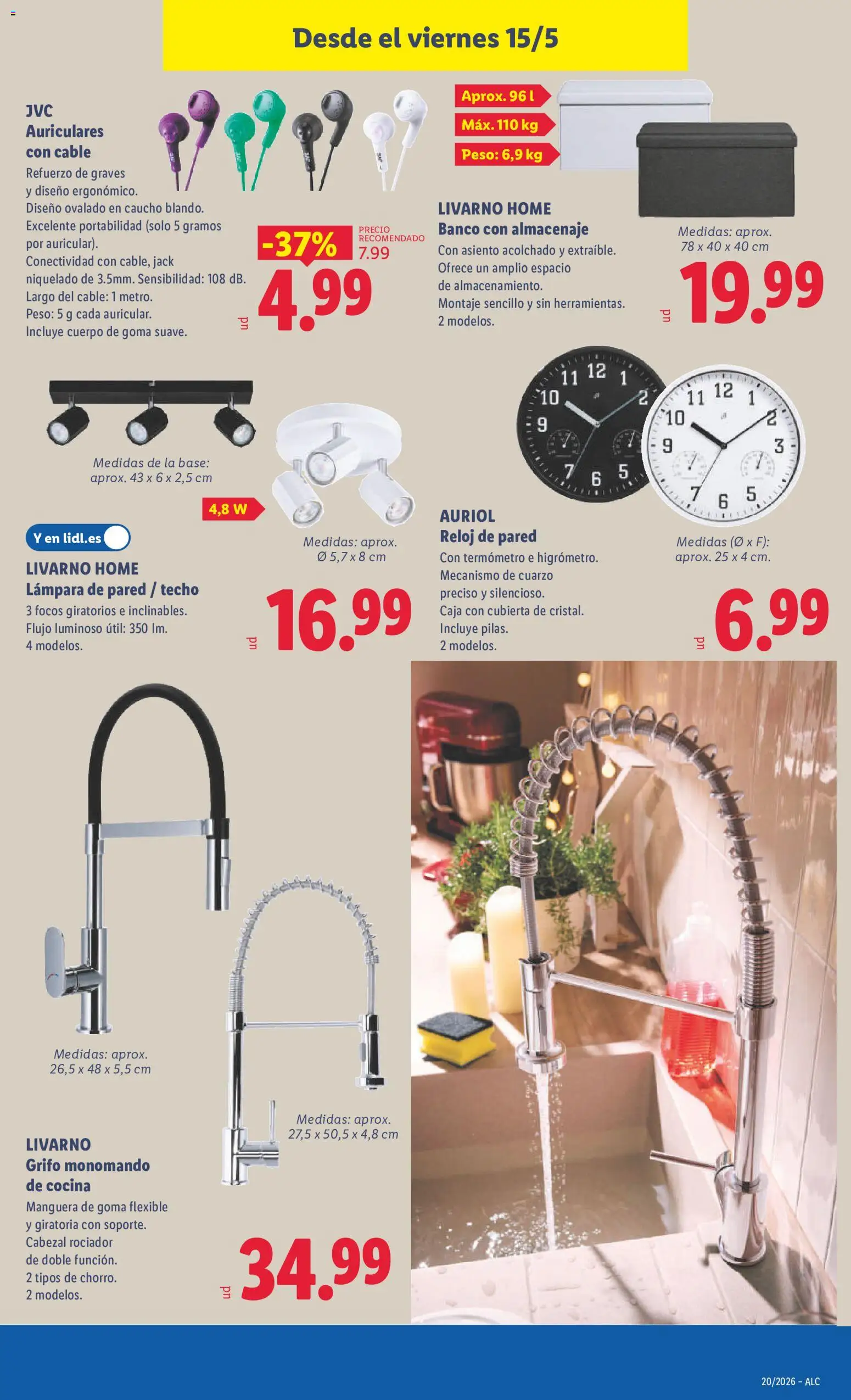 Lidl folleto de bazar │ válido desde el 11.05.2026 | Página: 35 | Productos: Manguera, Reloj, Caja, Lámpara