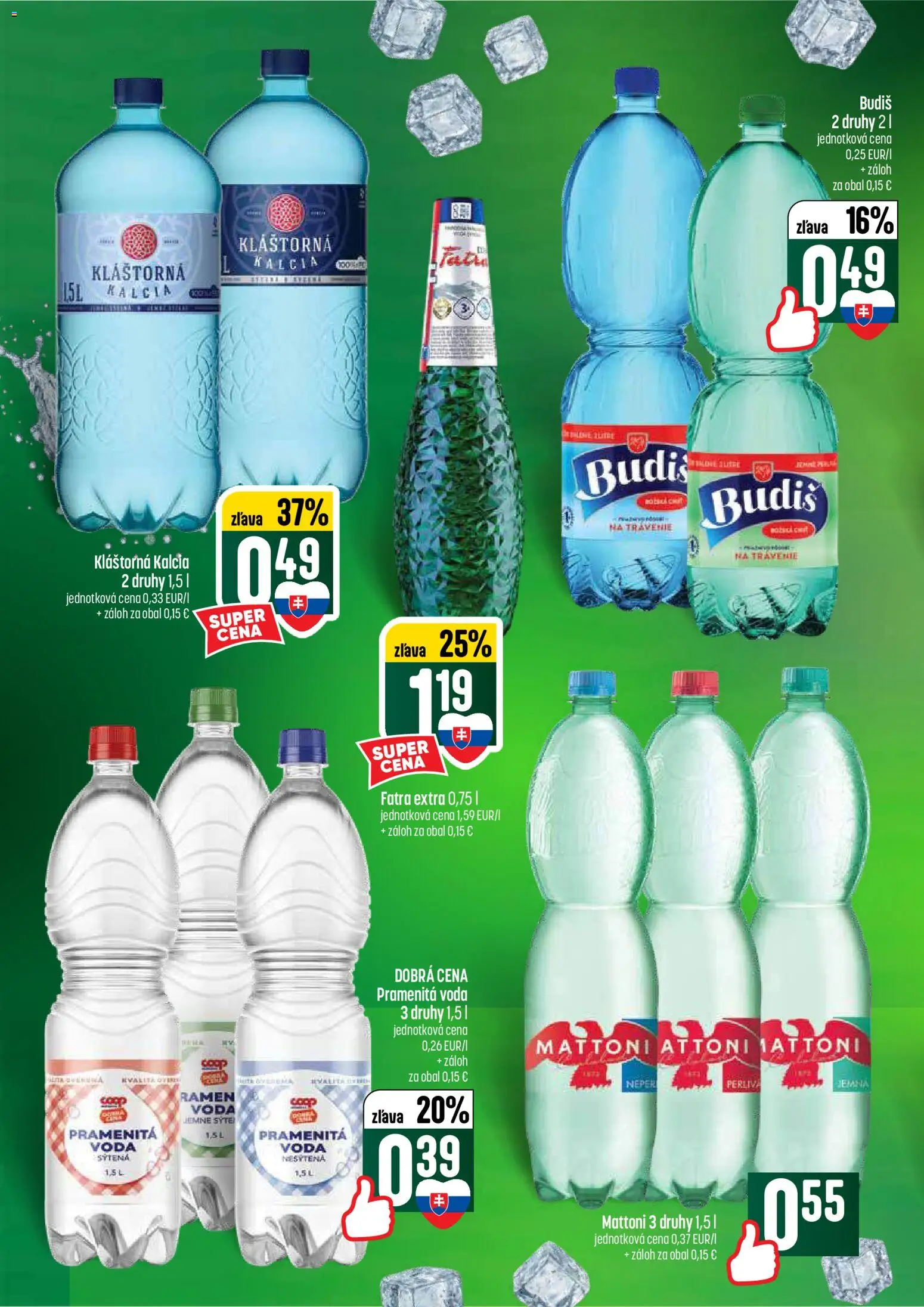 Nové COOP Jednota akcie – leták je platný od 02.07.2026 | Strana: 44 | Produkty: Budiš, Mattoni, Voda, Fatra