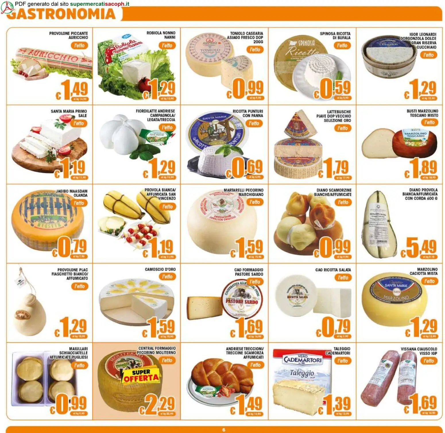Volantino Sacoph del 20.05.2026 | Pagina: 6 | Prodotti: Panna, Sale, Letto, Gorgonzola