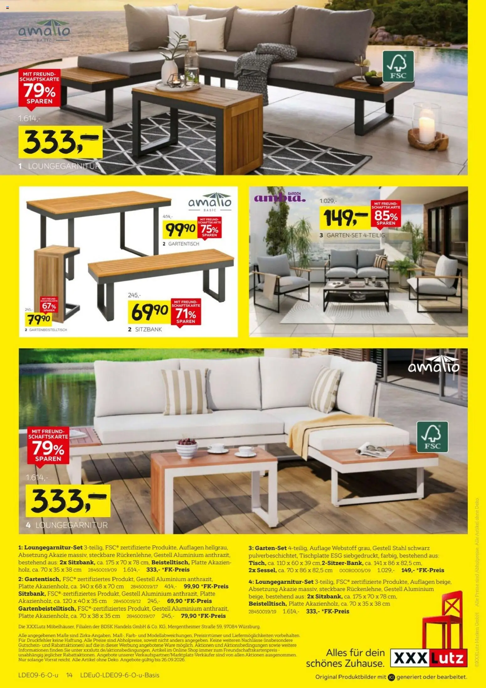 XXXLutz Gartenmöbelabverkauf – gültig ab 12.09.2026 | Seite: 14 | Produkte: Sitzbank