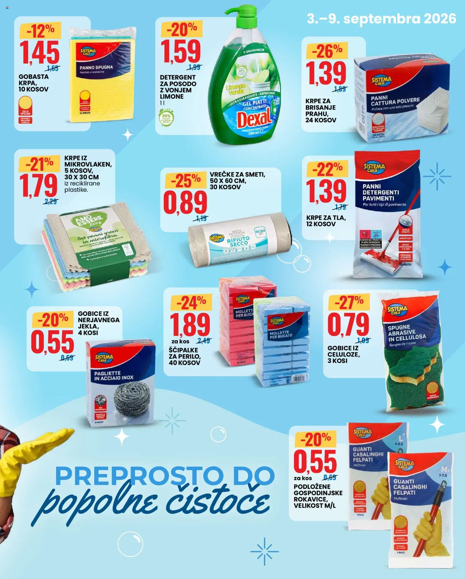 Novi Eurospin katalog ponudbe – veljaven od 03.09.2026 | Stran: 5 | Izdelki: Buca, Kos, Detergent, Gobice