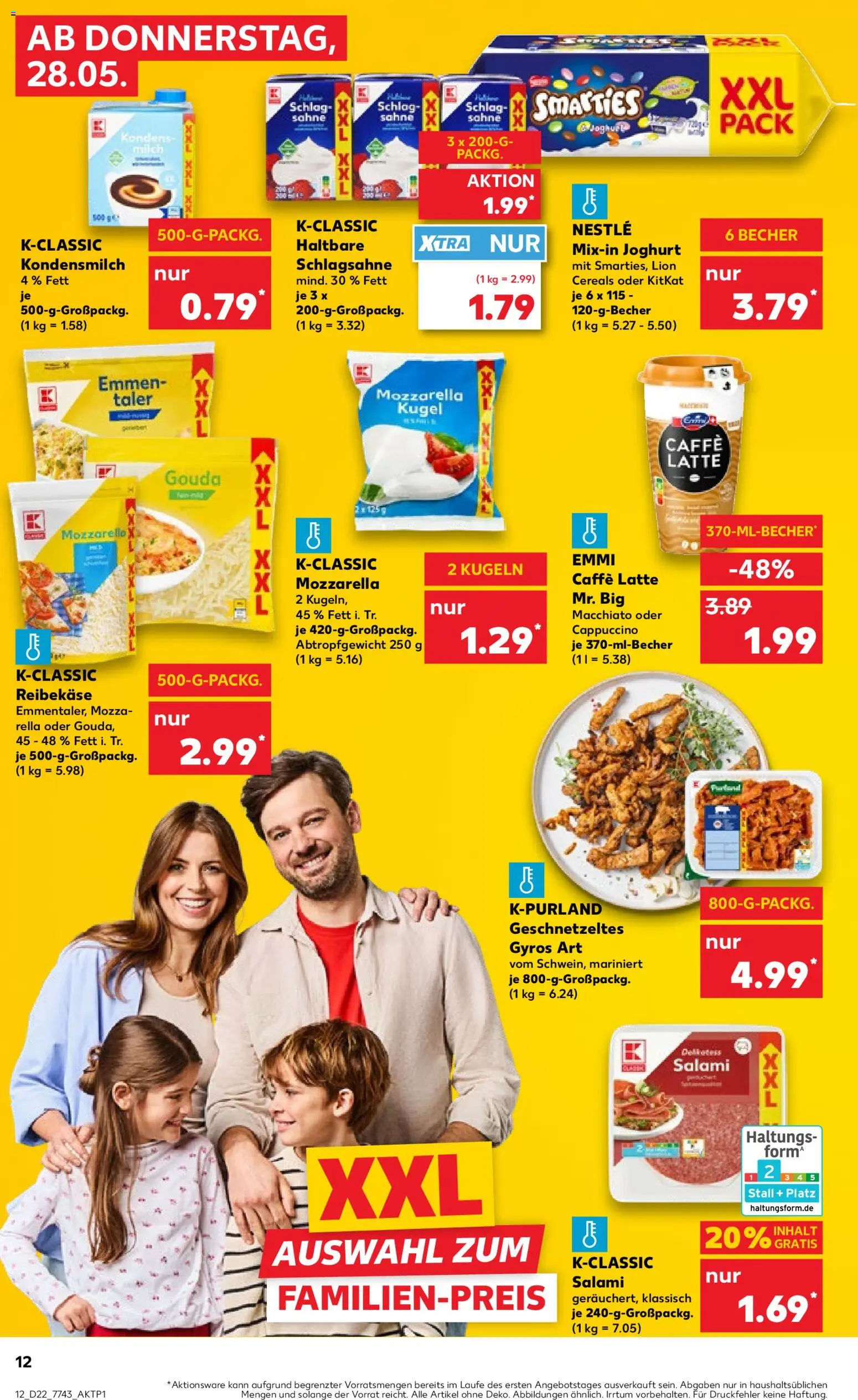 Kaufland Prospekt Völklingen – gültig ab 28.05.2026 | Seite: 12 | Produkte: Gouda, Smarties, Gyros, Sahne